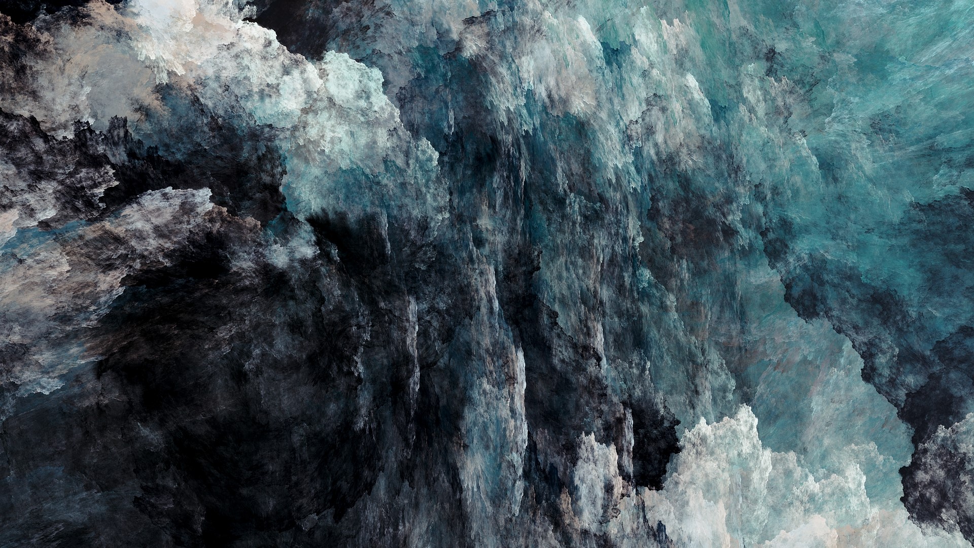 Abstract fractal texture with blue and black tones HD Wallpaper