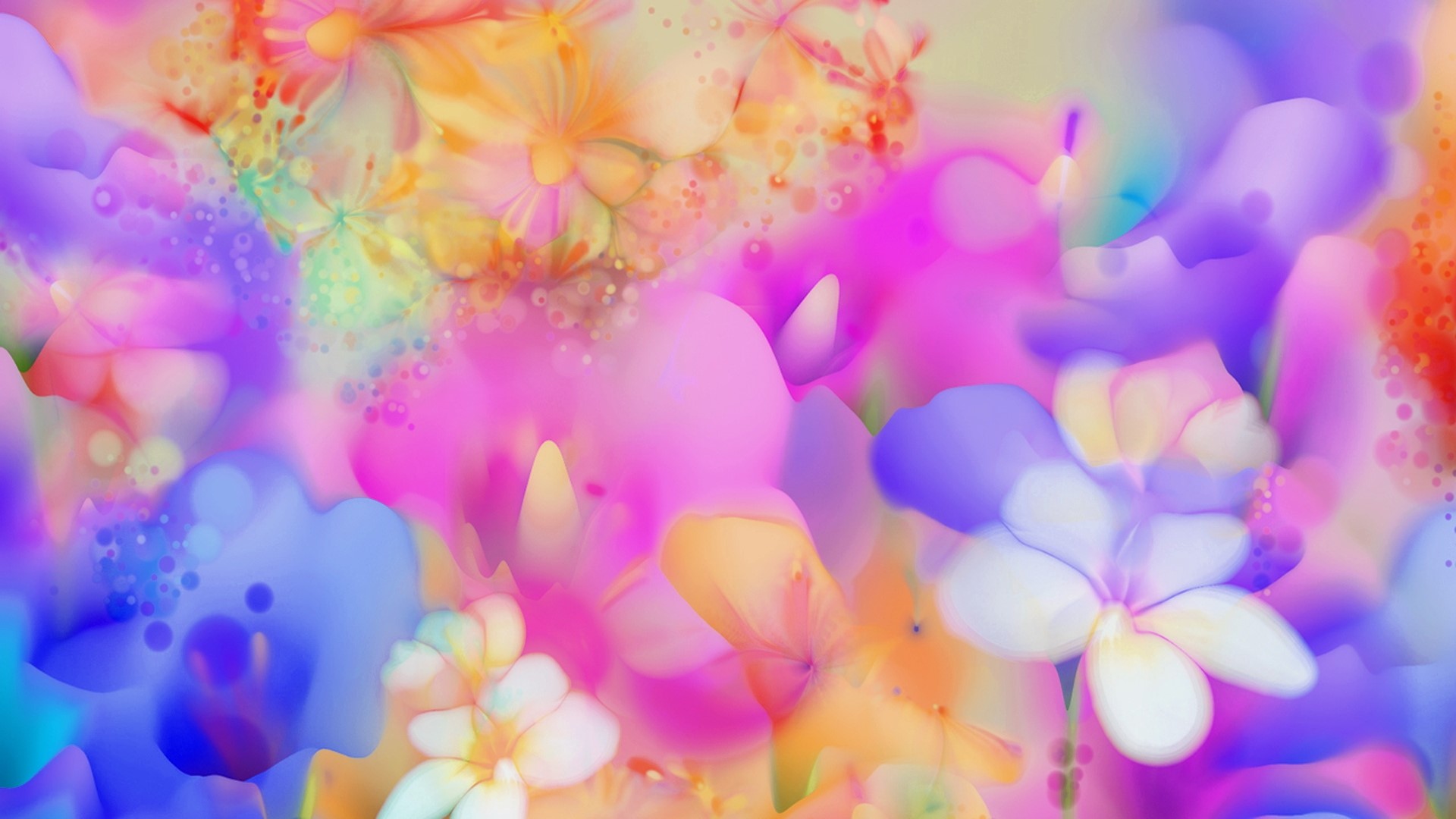 Abstract floral painting with vibrant colors HD Wallpaper