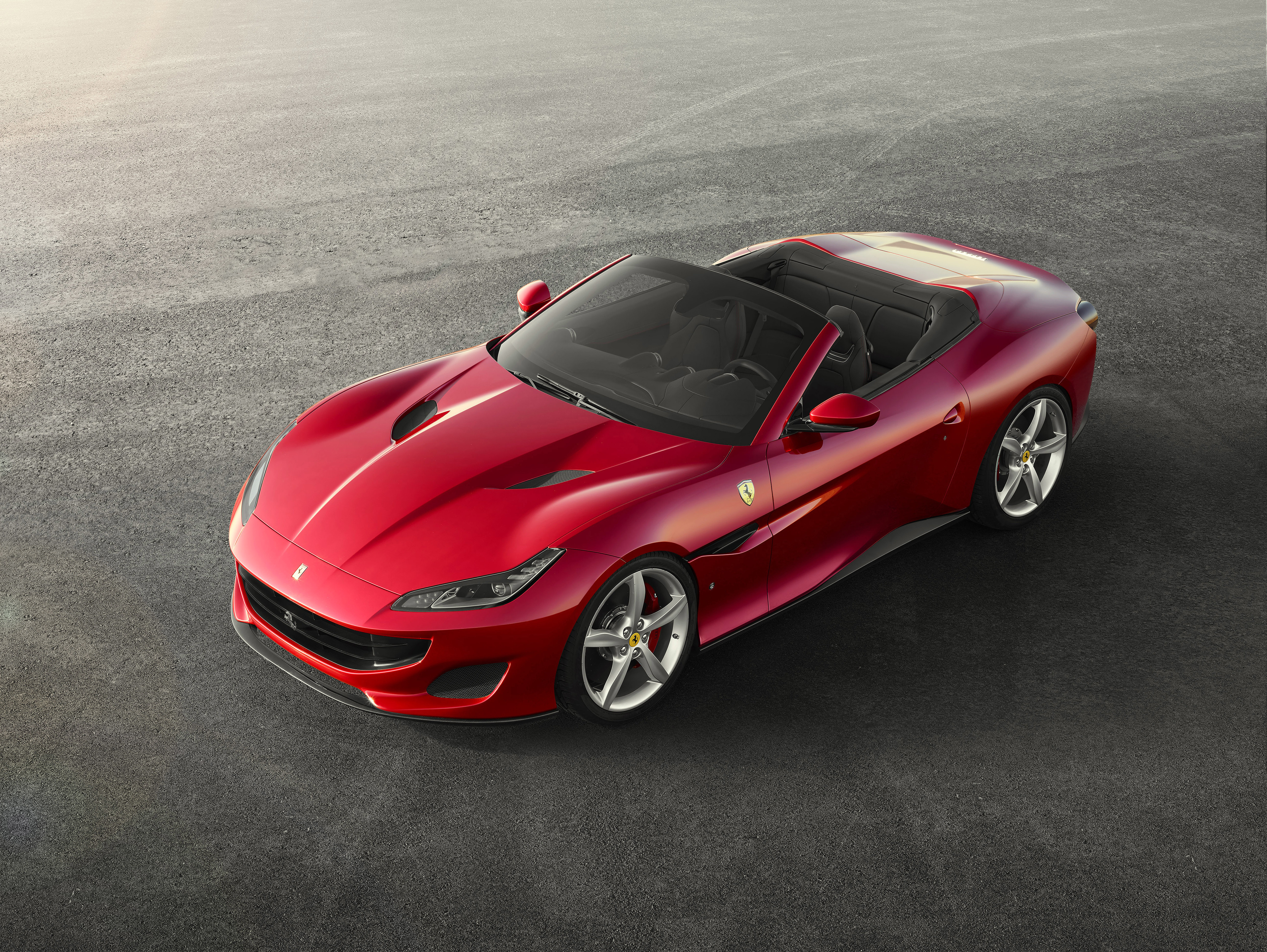 Red 2018 Ferrari Portofino convertible 4K HD Wallpaper
