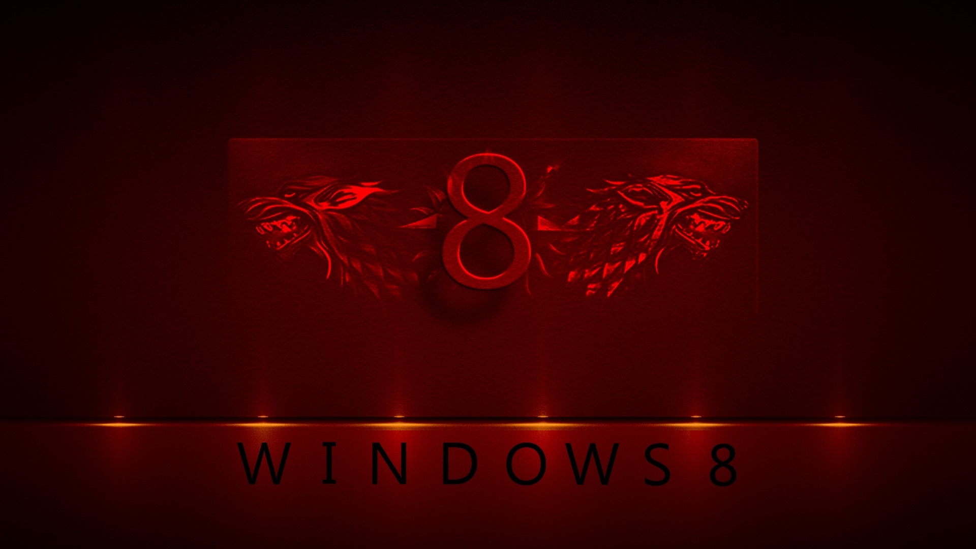 Windows 8 logo with wolf heads HD Wallpaper