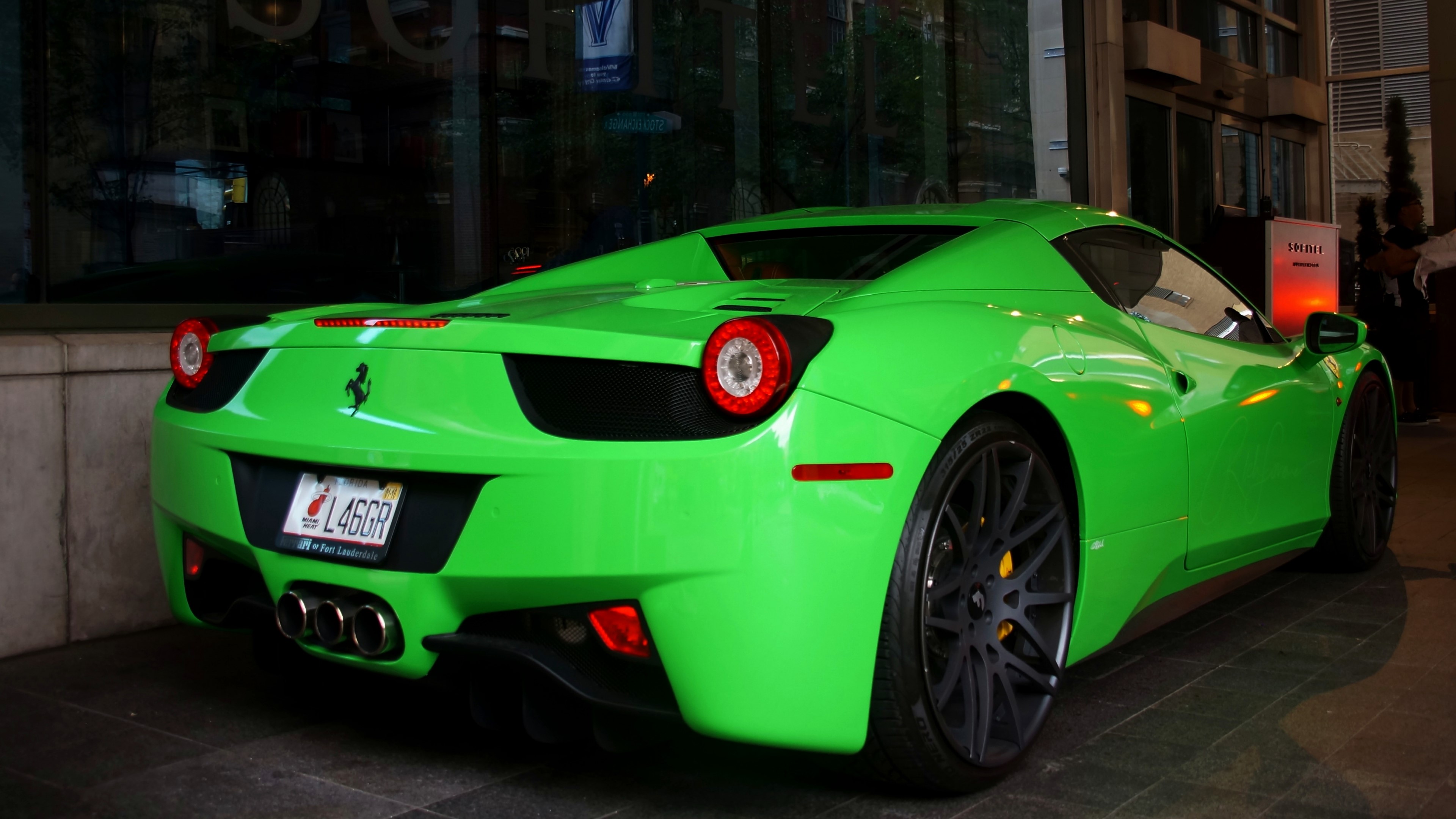 Green Ferrari 458 Italia L46GR HD Wallpaper