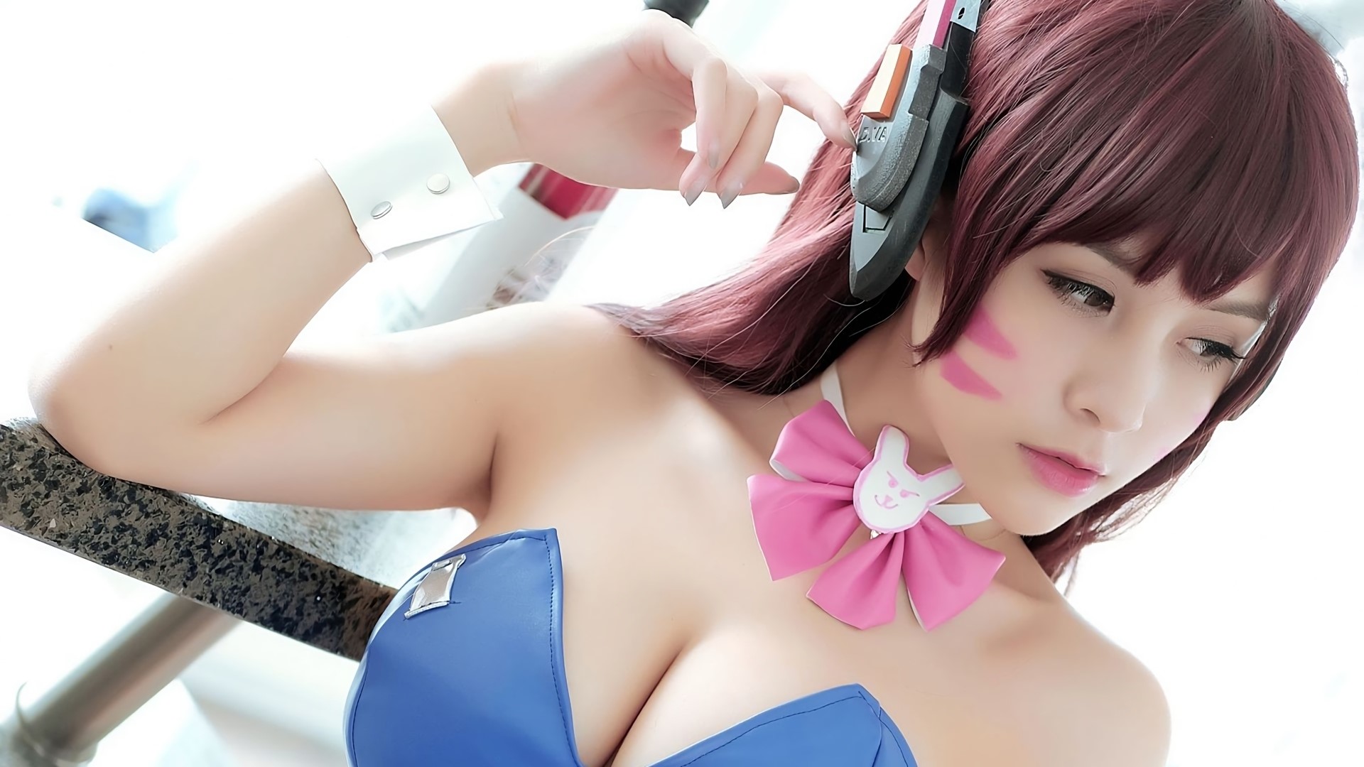 D.Va from Overwatch Cosplay HD Wallpaper
