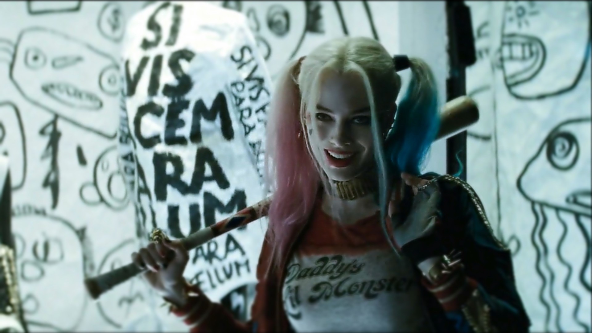 Harley Quinn with a baseball bat HD Wallpaper