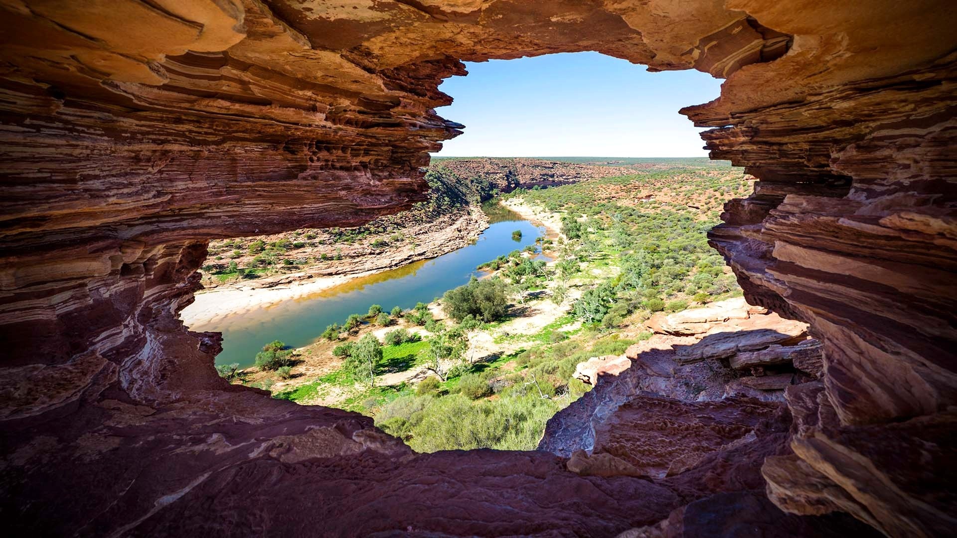 Kalbarri National Park river gorge HD Wallpaper