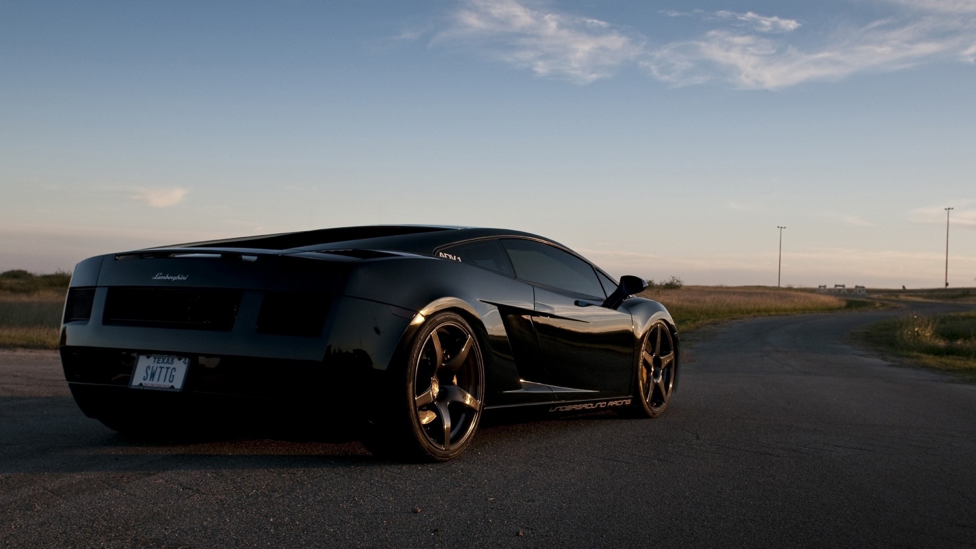 Black Lamborghini Gallardo on a Road HD Wallpaper