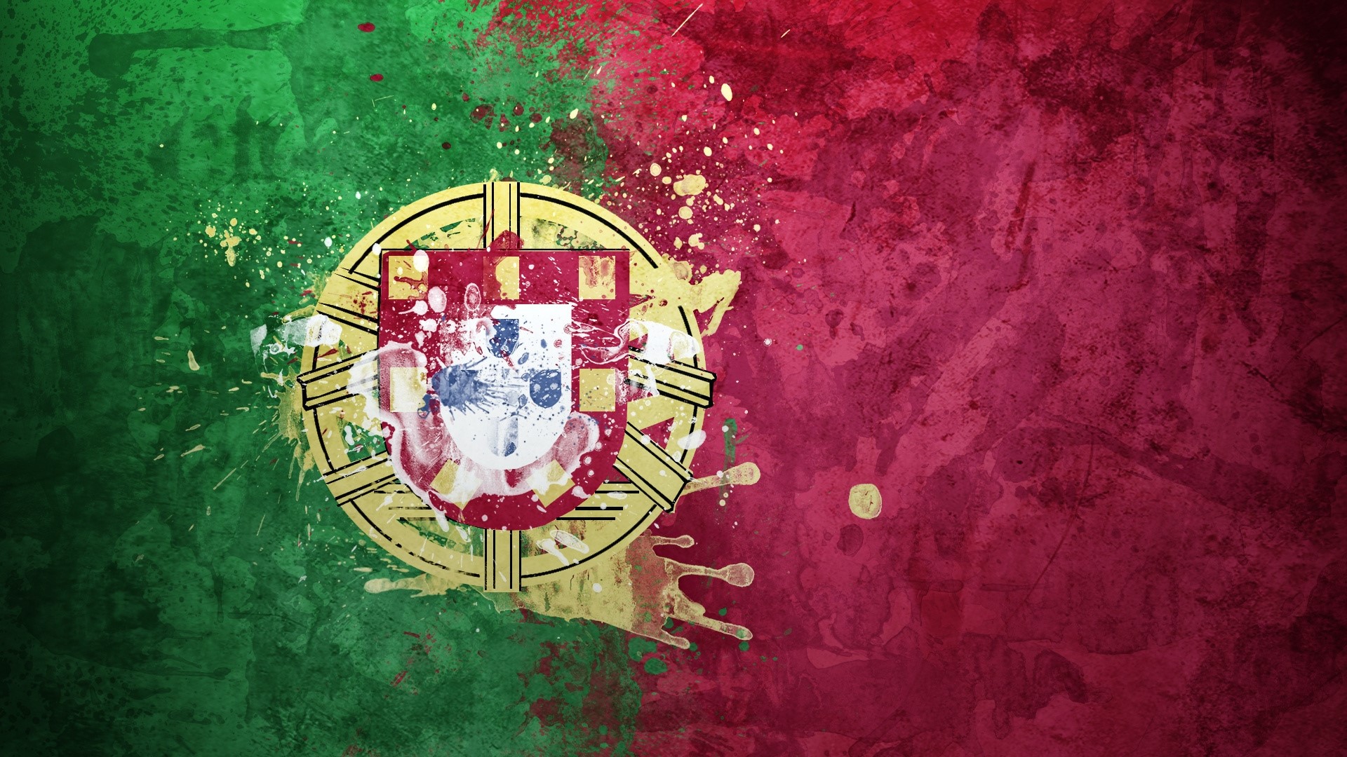 Portugal Flag with Coat of Arms HD Wallpaper