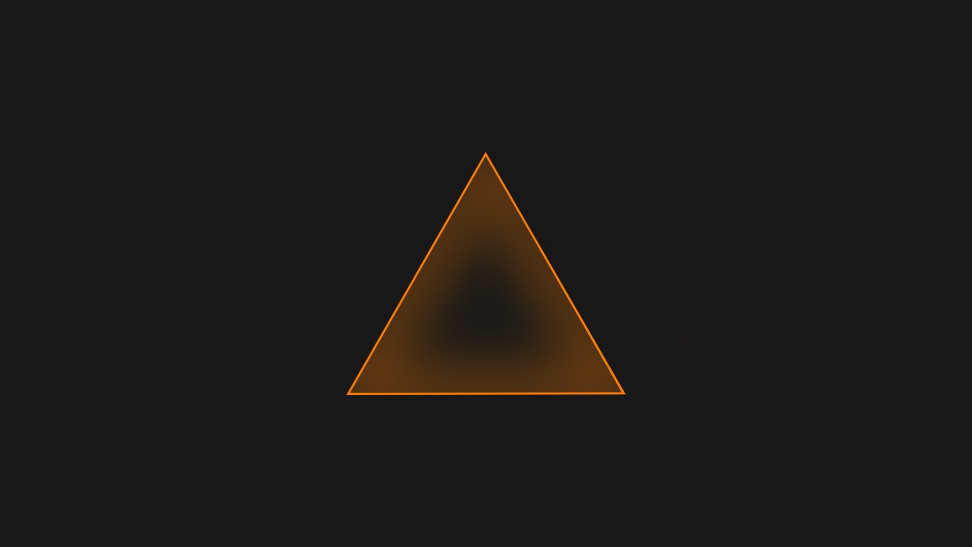 Orange triangle on a dark background HD Wallpaper
