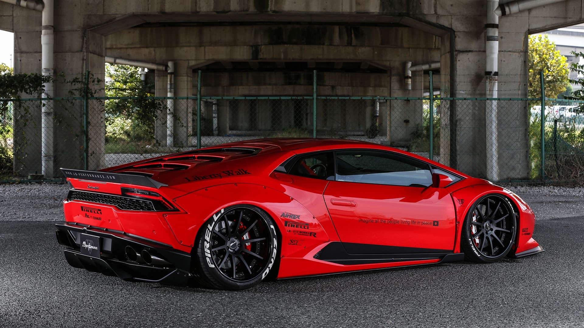 Red Lamborghini Huracan with custom body kit HD Wallpaper