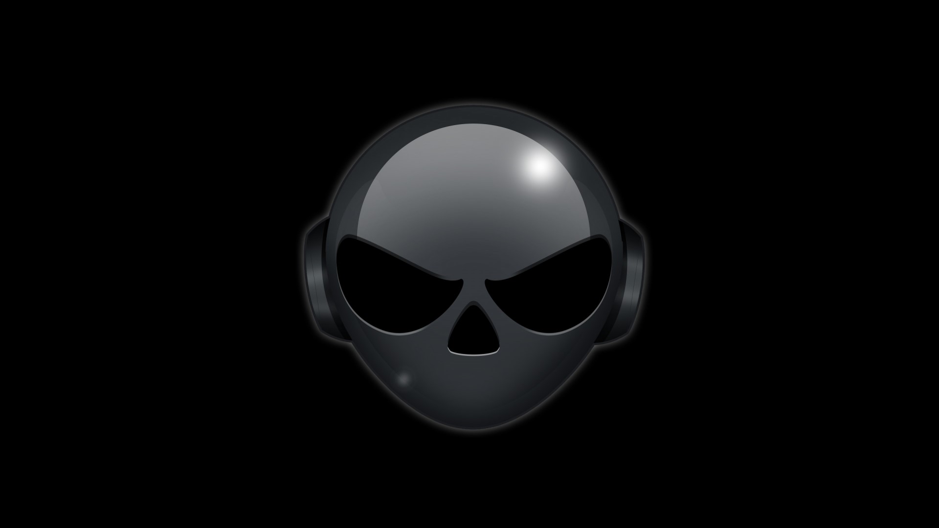 Skull with headphones logo HD Wallpaper