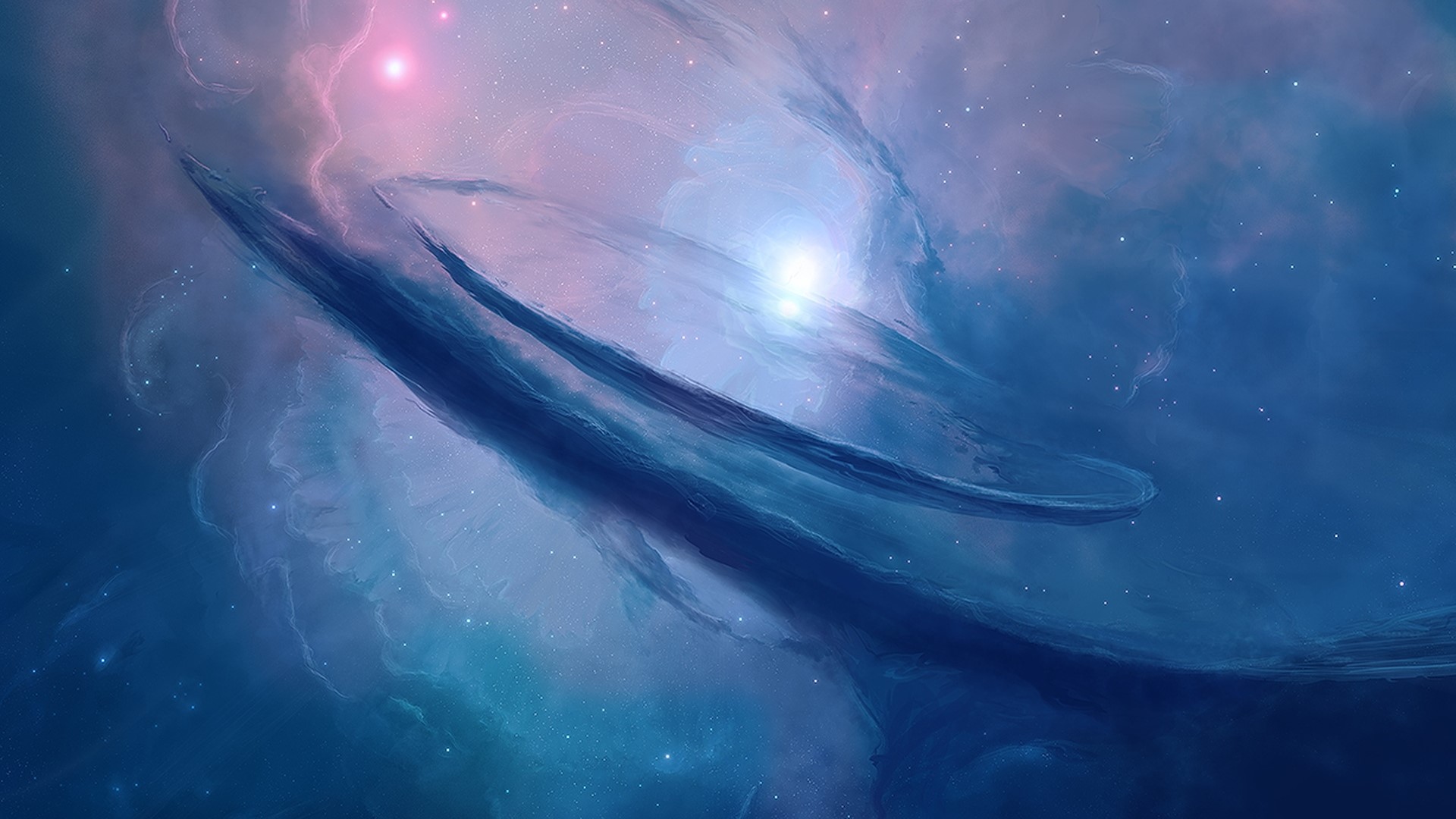 Nebula with stars and bright light HD Wallpaper