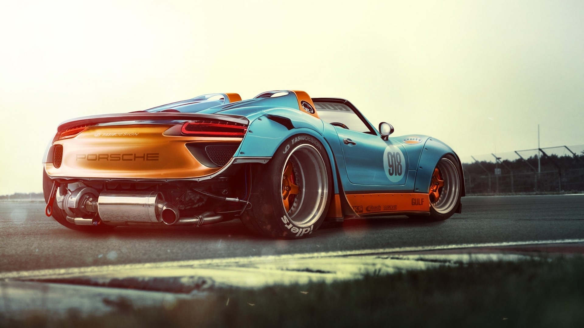Porsche 918 Gulf Livery Sports Car HD Wallpaper