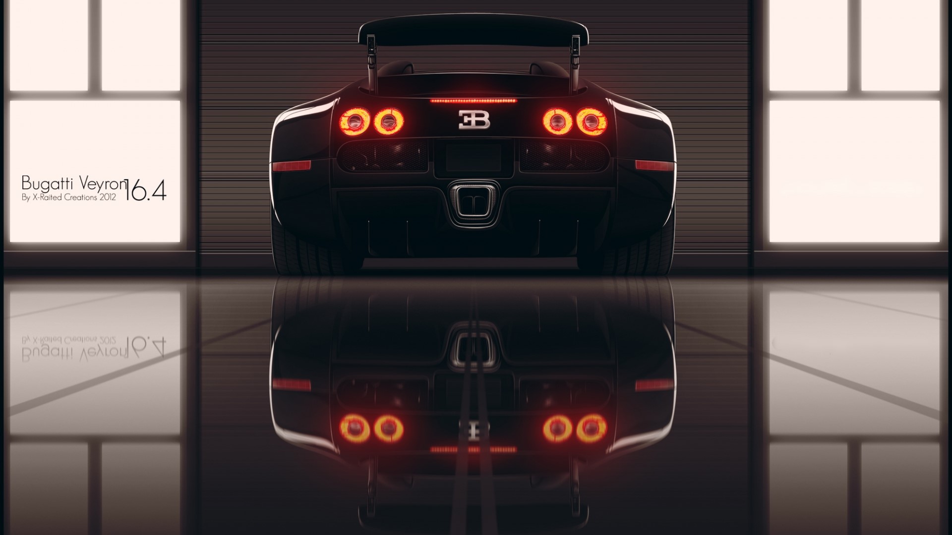 Bugatti Veyron 16.4 rear view HD Wallpaper