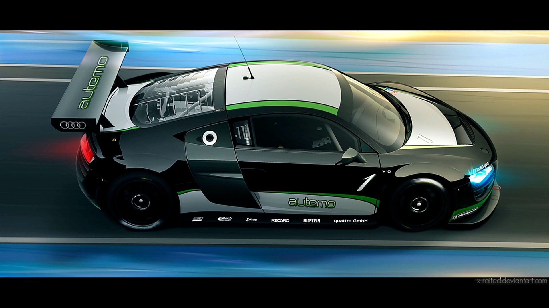Audi R8 LMS GT3 "Autemo" Race Car HD Wallpaper