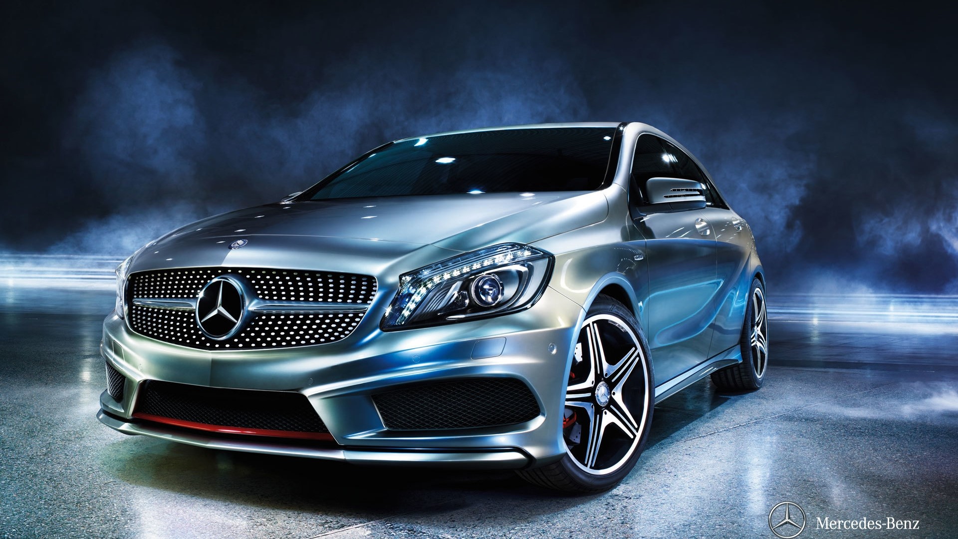 Mercedes-Benz car with smoke effect HD Wallpaper