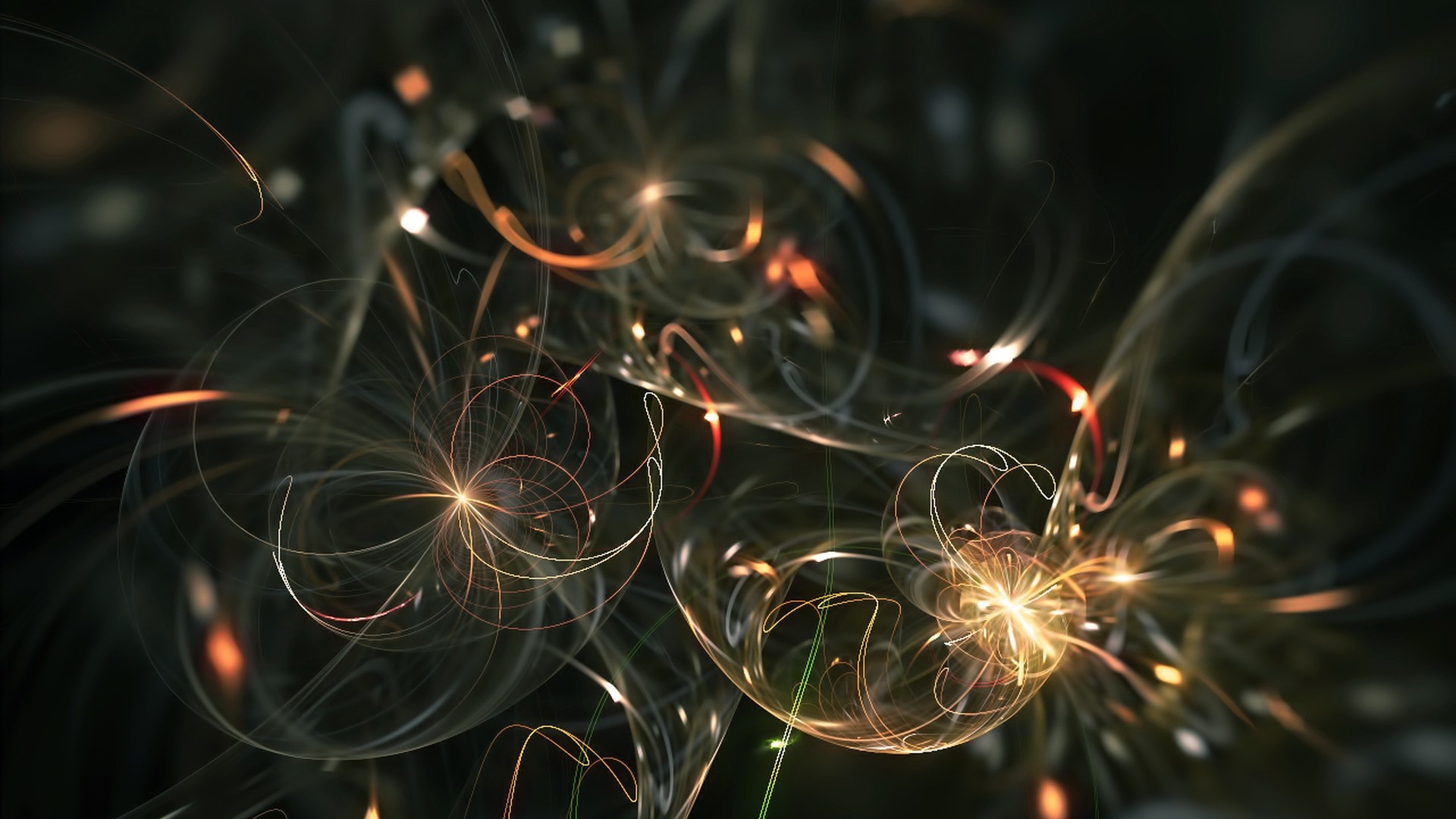 Abstract fractal sparks and light trails HD Wallpaper
