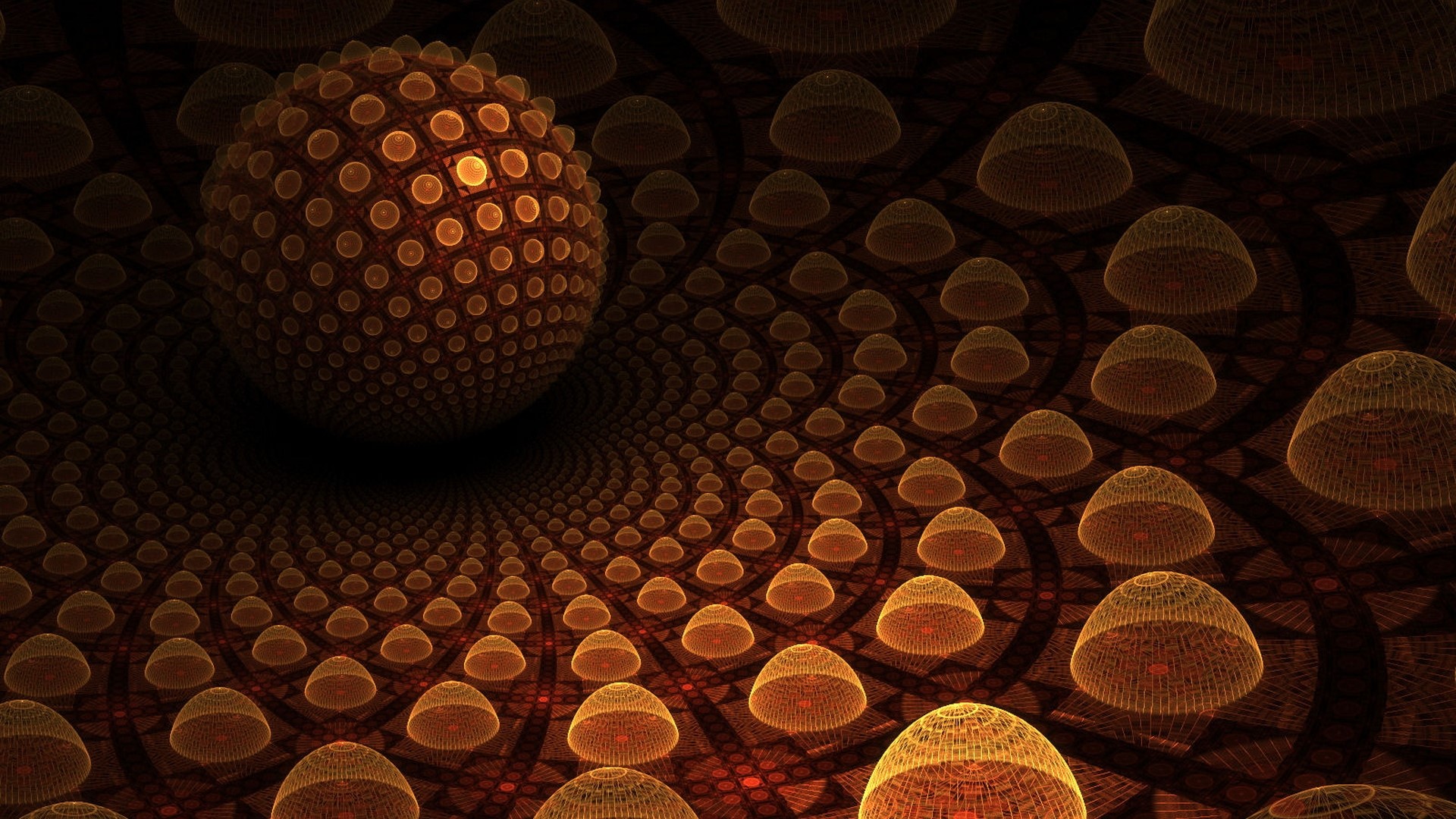Fractal sphere and dome pattern HD Wallpaper