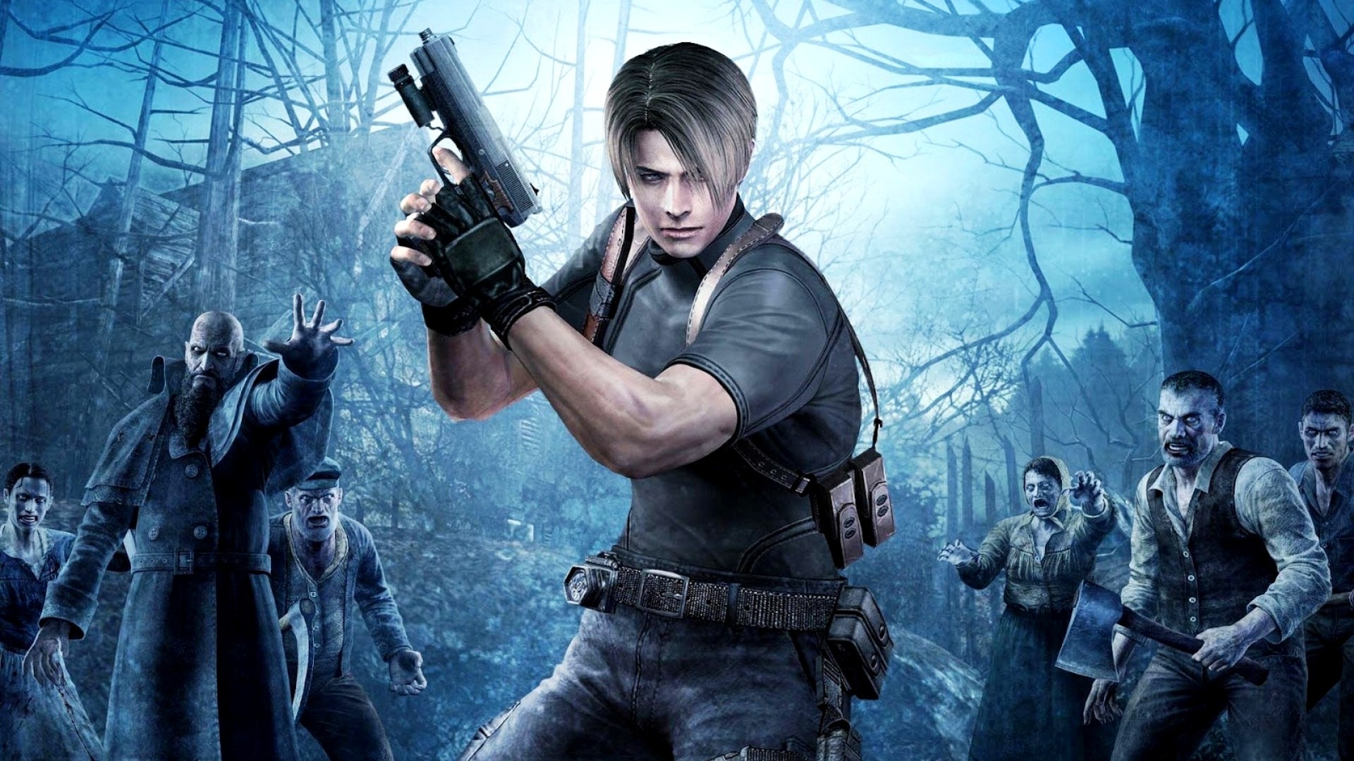 Leon S. Kennedy from Resident Evil 4 with Ganados HD Wallpaper