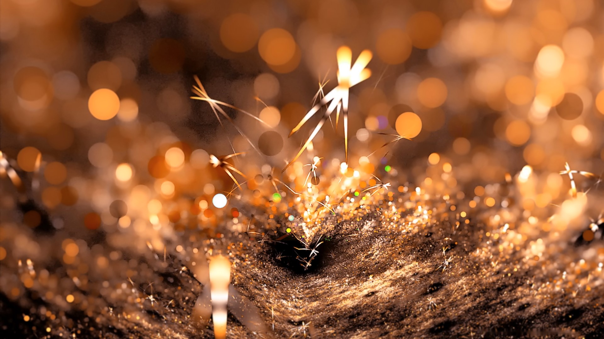 Sparklers and bokeh lights HD Wallpaper