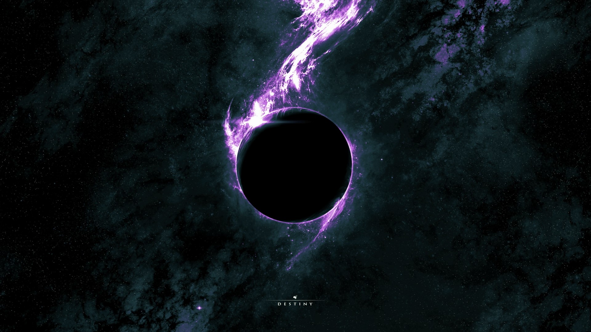 Eclipse with purple nebula from Destiny HD Wallpaper