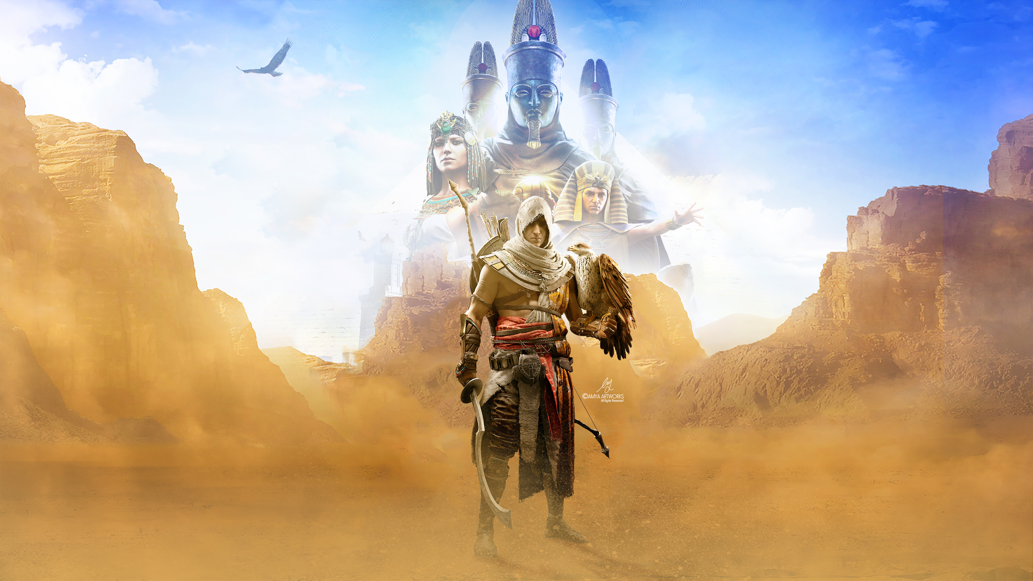 Bayek from Assassins Creed: Origins 4K Artwork HD Wallpaper