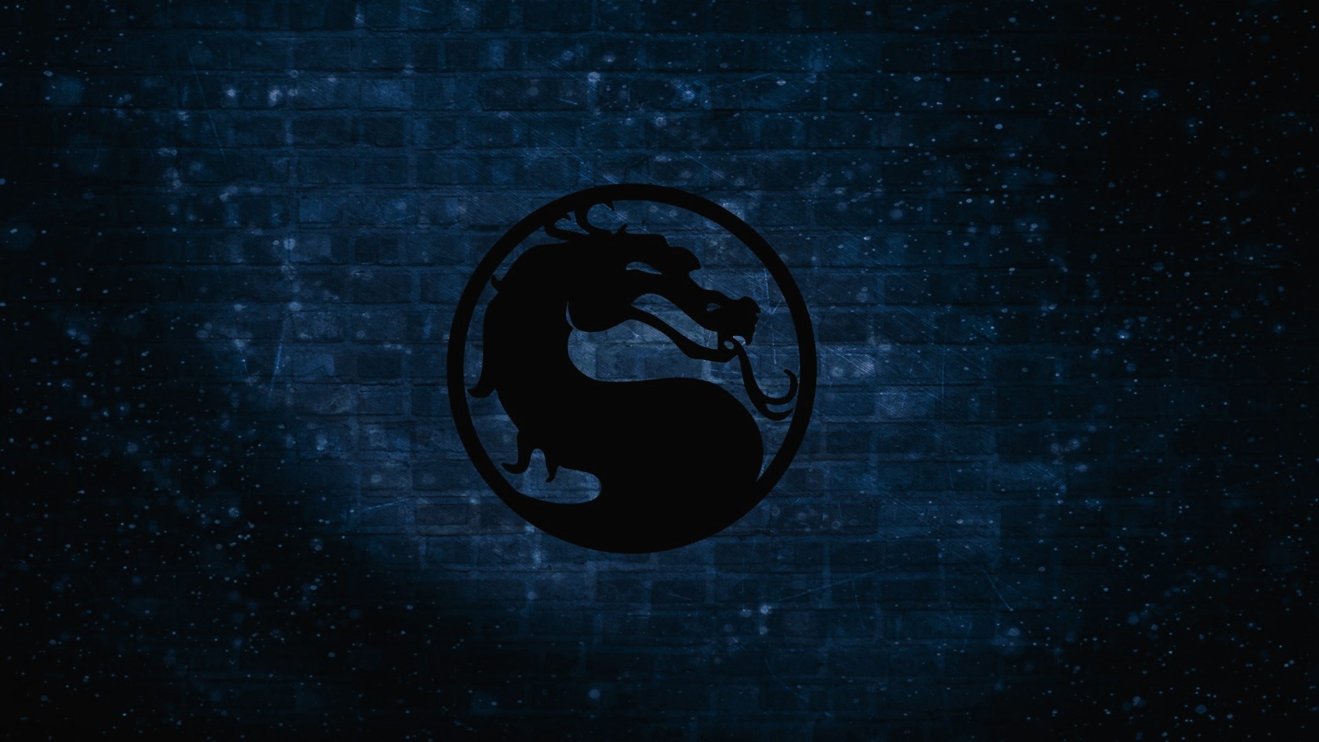 Mortal Kombat Dragon Logo on Brick Wall HD Wallpaper