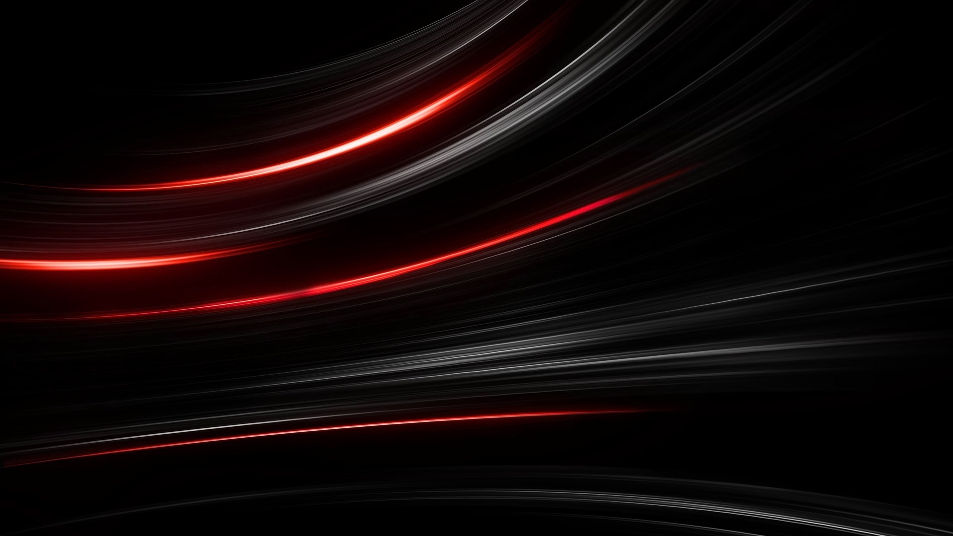 Abstract Red and White Lines on Black HD Wallpaper