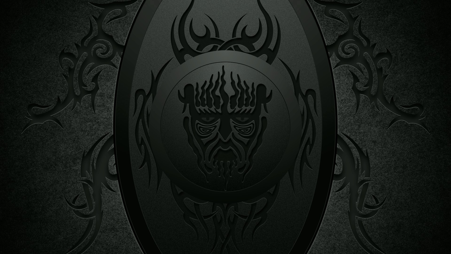 Dark Emblem with Tribal Designs HD Wallpaper