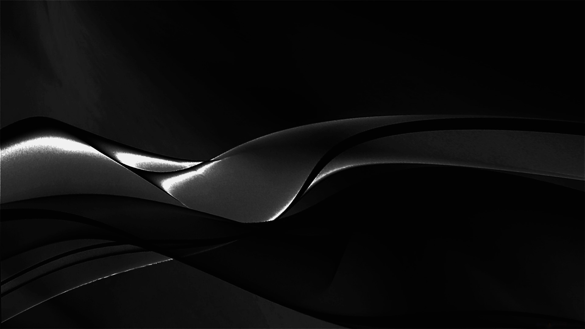 Abstract black and white flowing ribbons HD Wallpaper