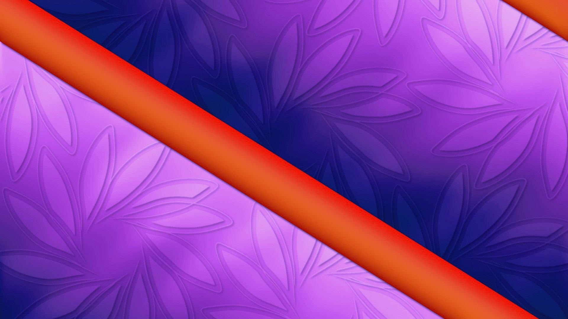Abstract floral pattern with orange stripe HD Wallpaper