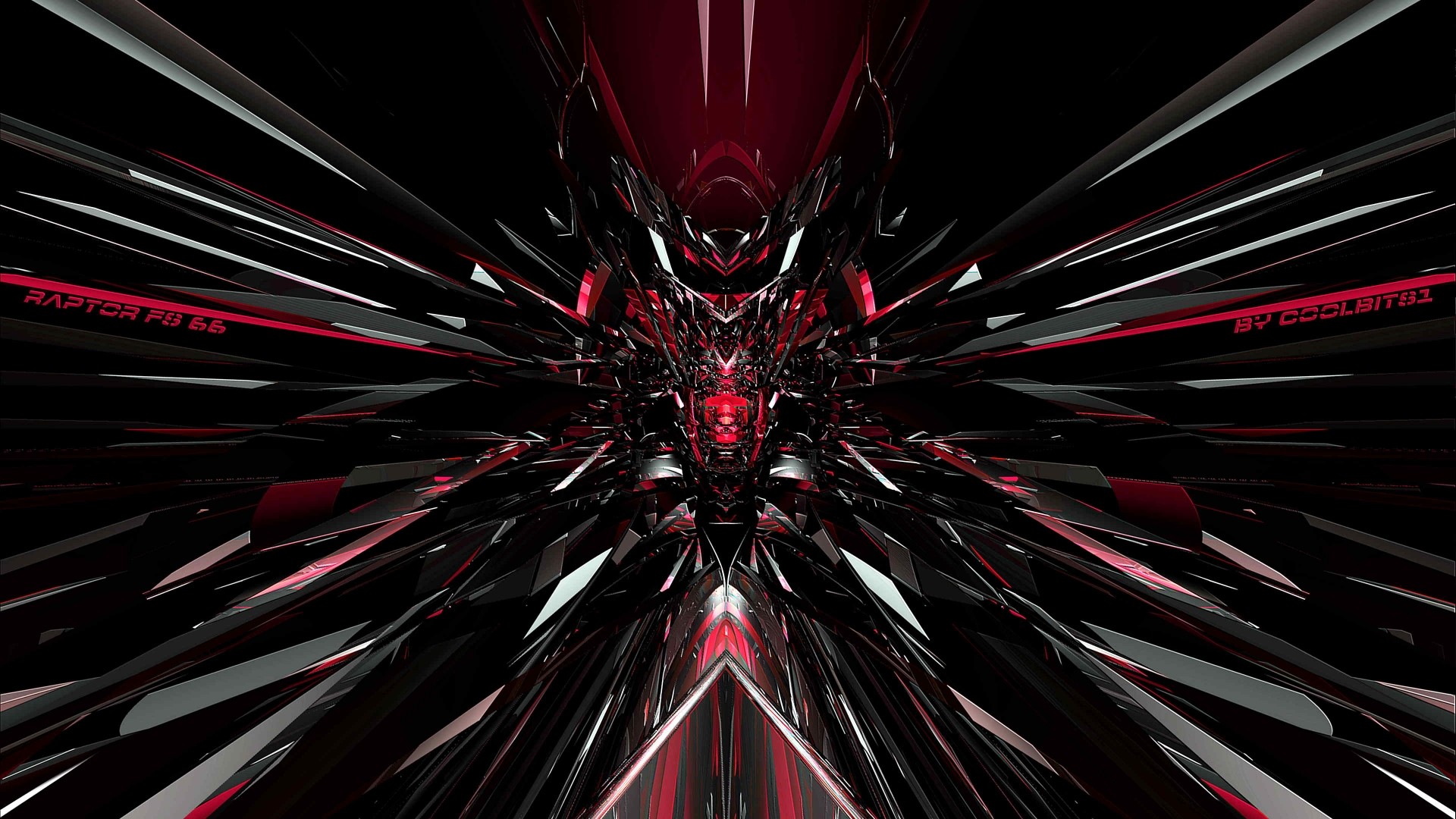 Abstract Red and Black Geometric Explosion HD Wallpaper