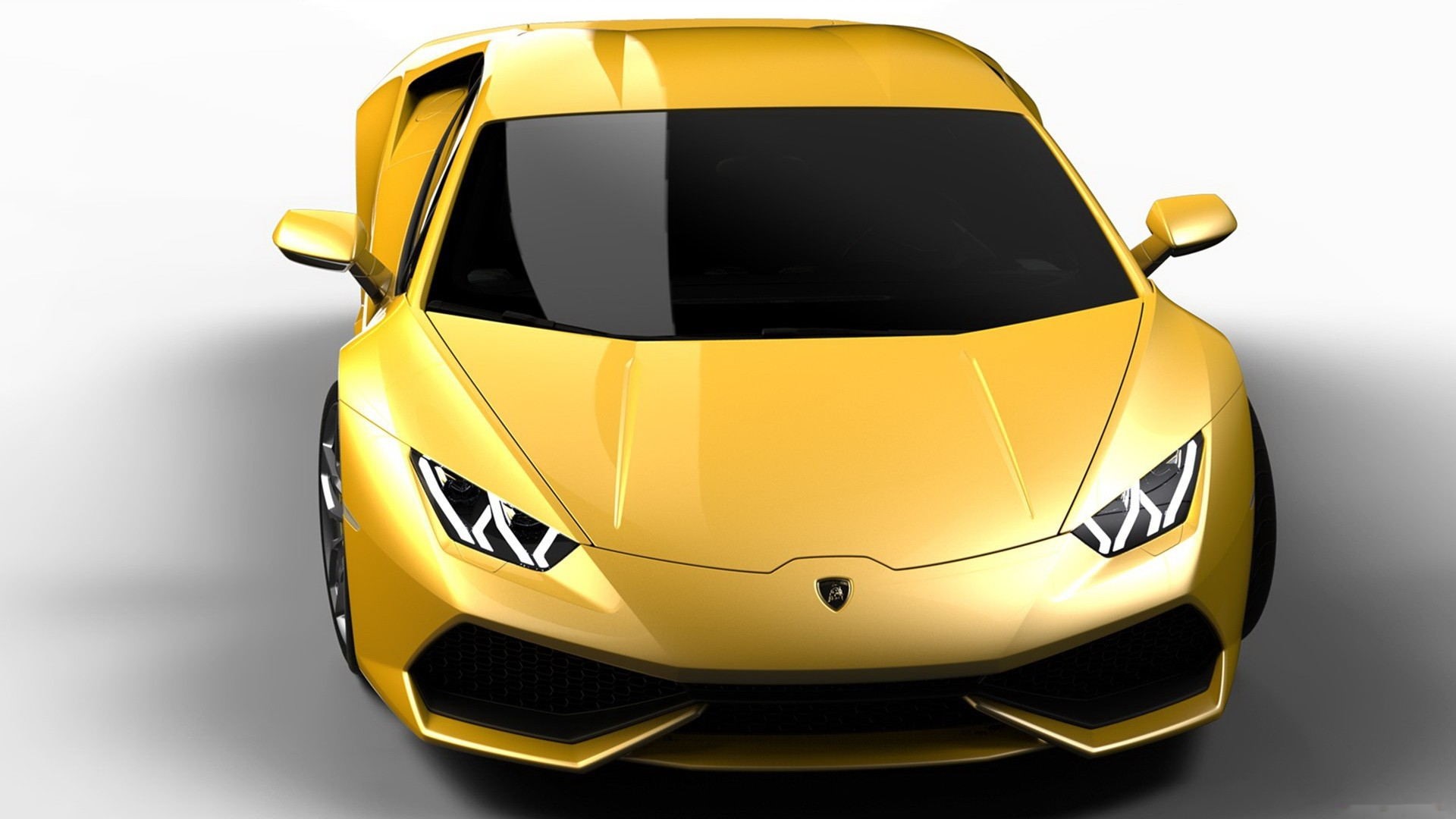 Yellow Lamborghini Huracan front view HD Wallpaper