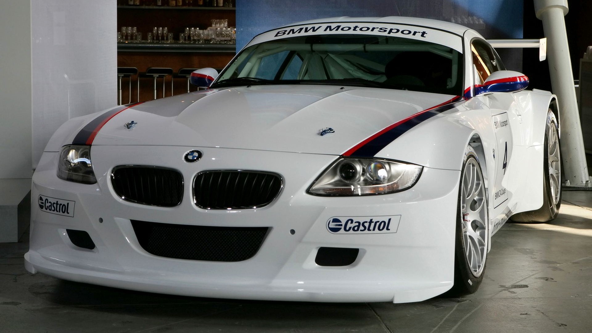 White BMW Motorsport race car with Castrol logos HD Wallpaper