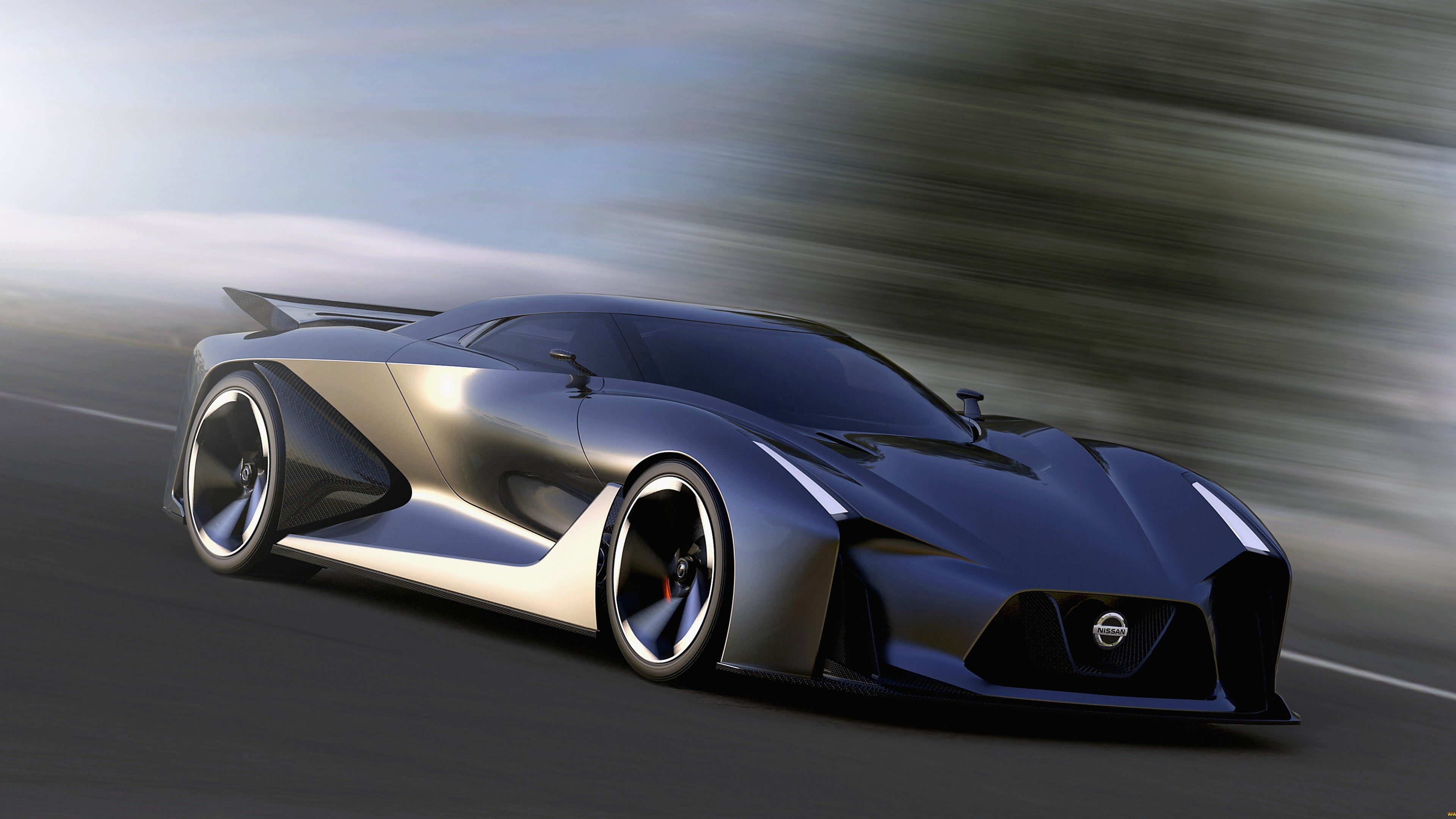 4K Nissan Concept Car on Road HD Wallpaper