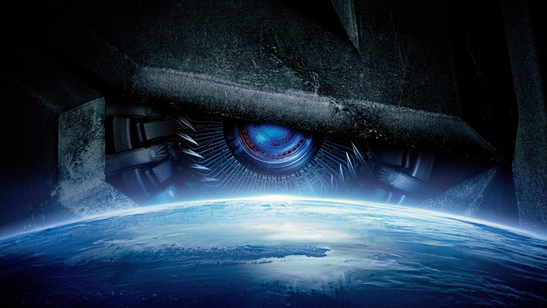 Transformers Robot Eye Over Earth Poster HD Wallpaper