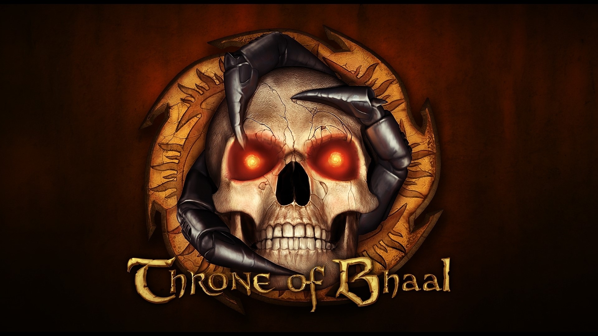 Throne of Bhaal logo with skull and scorpion HD Wallpaper