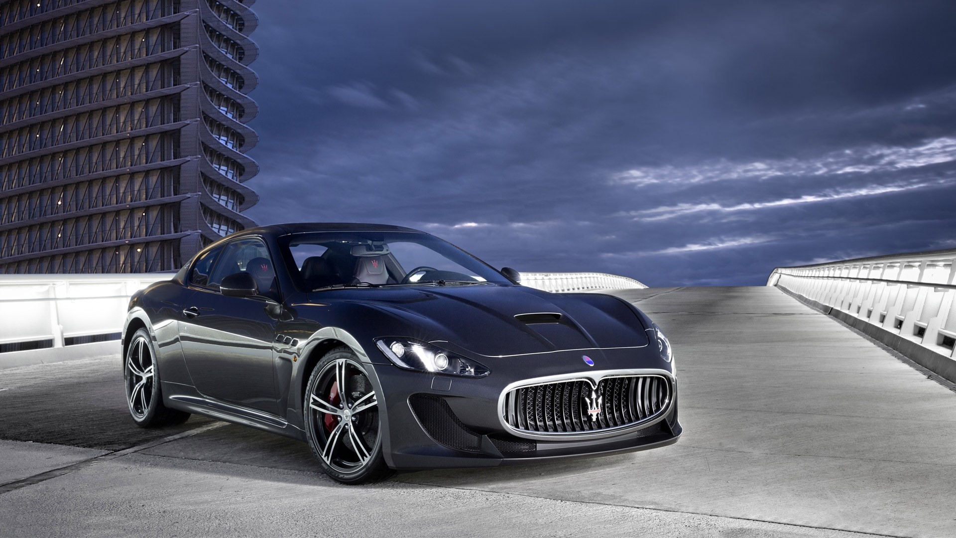 Maserati GranTurismo Coupe on a Bridge HD Wallpaper