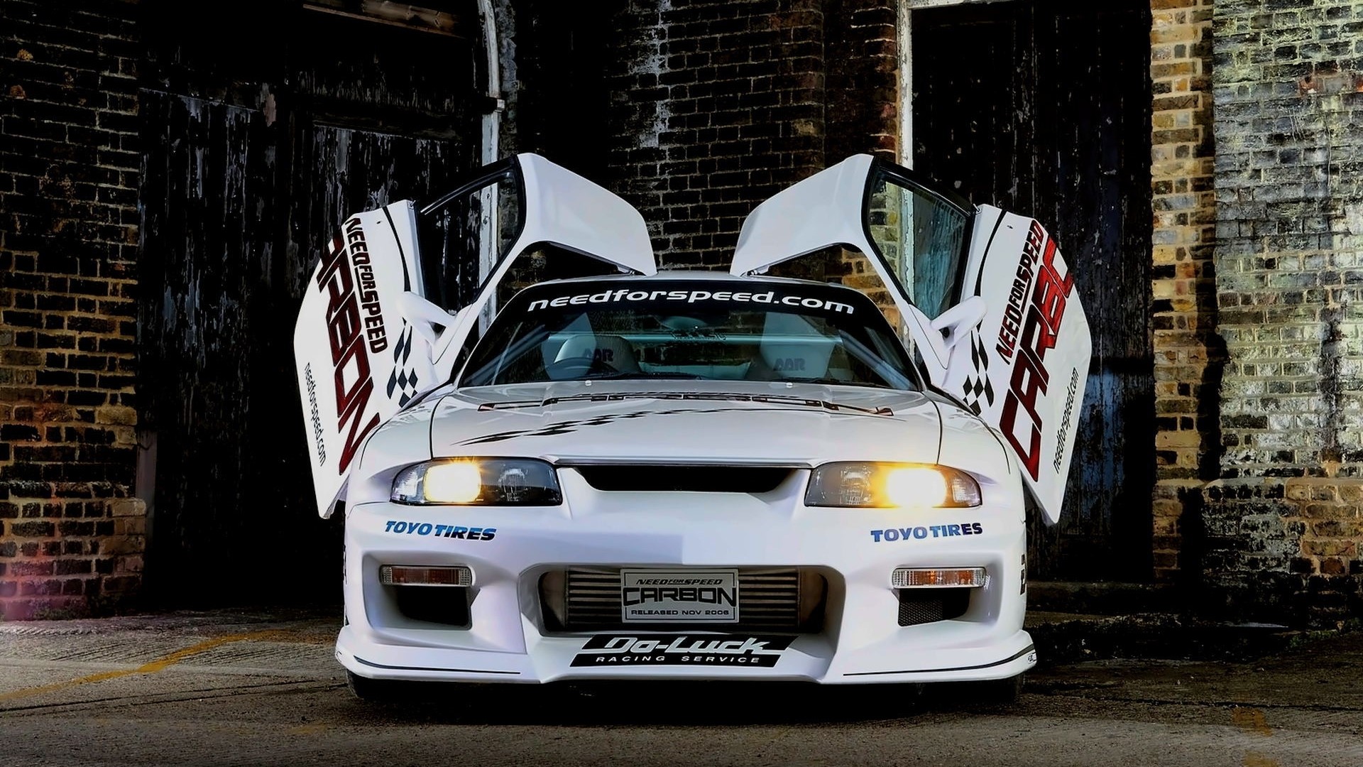 White Need for Speed Carbon car with butterfly doors HD Wallpaper