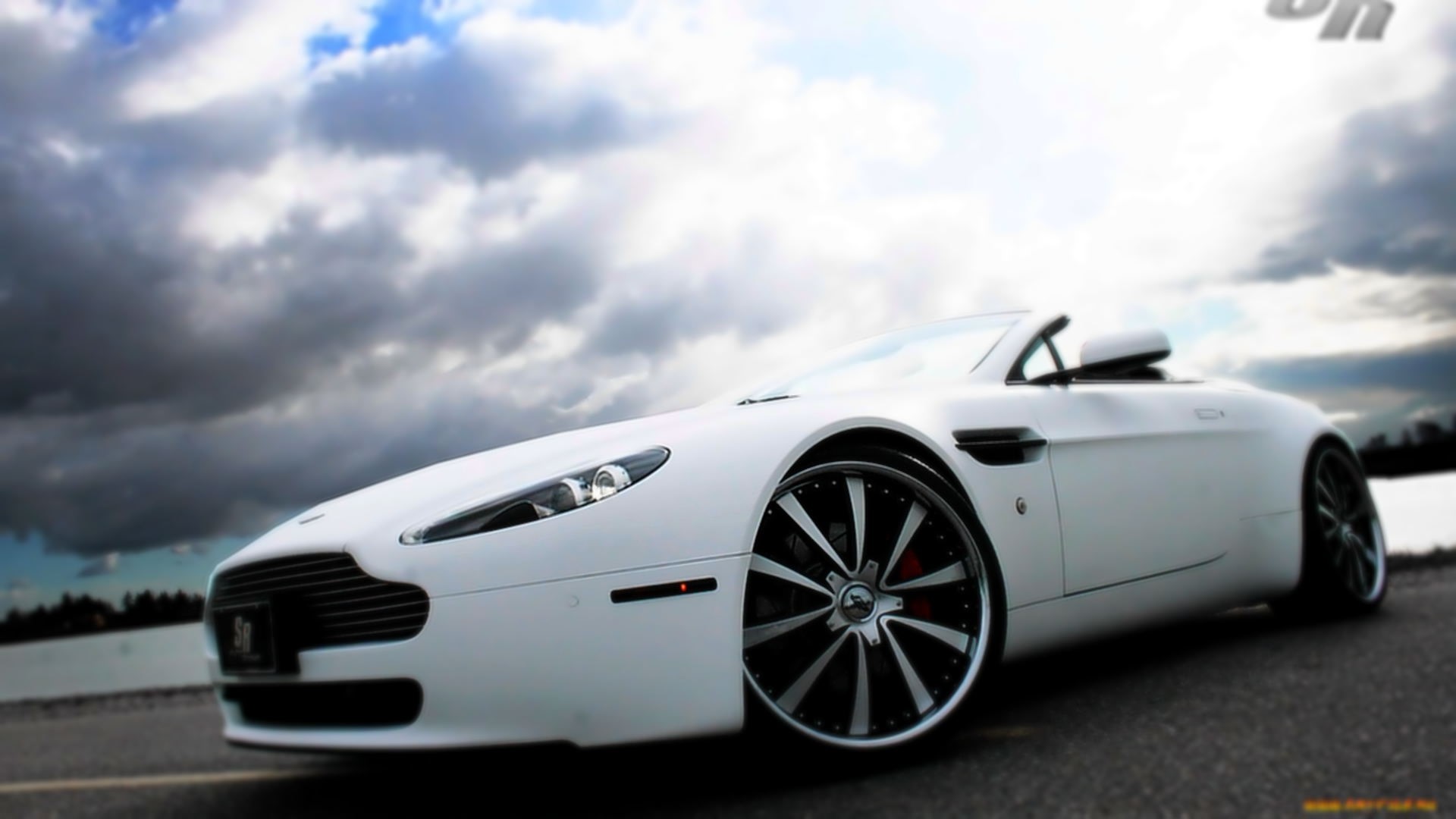 White Aston Martin Convertible on Road HD Wallpaper
