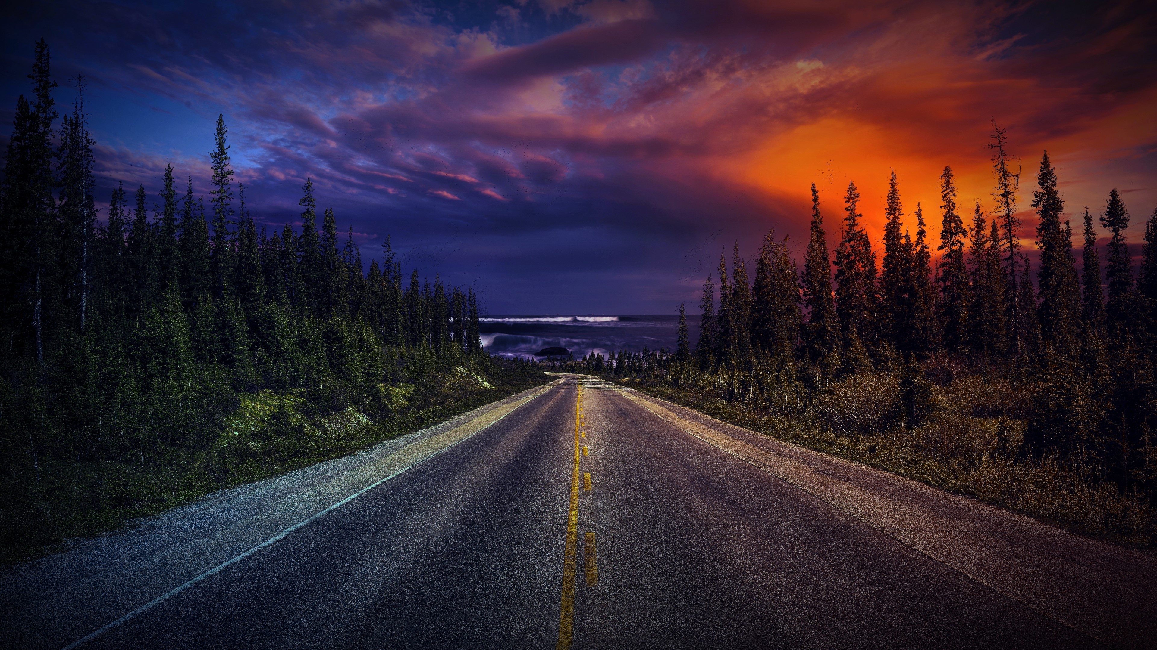 Road to the sea HD Wallpaper