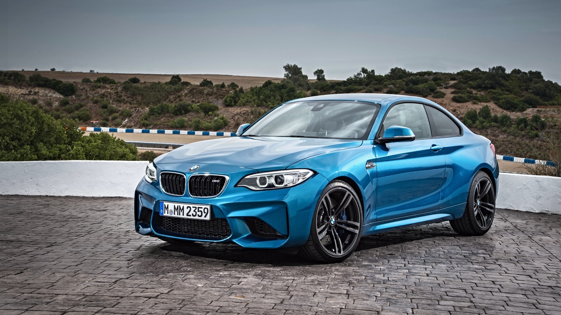 Blue BMW M2 F87 Coupe on Paved Surface HD Wallpaper