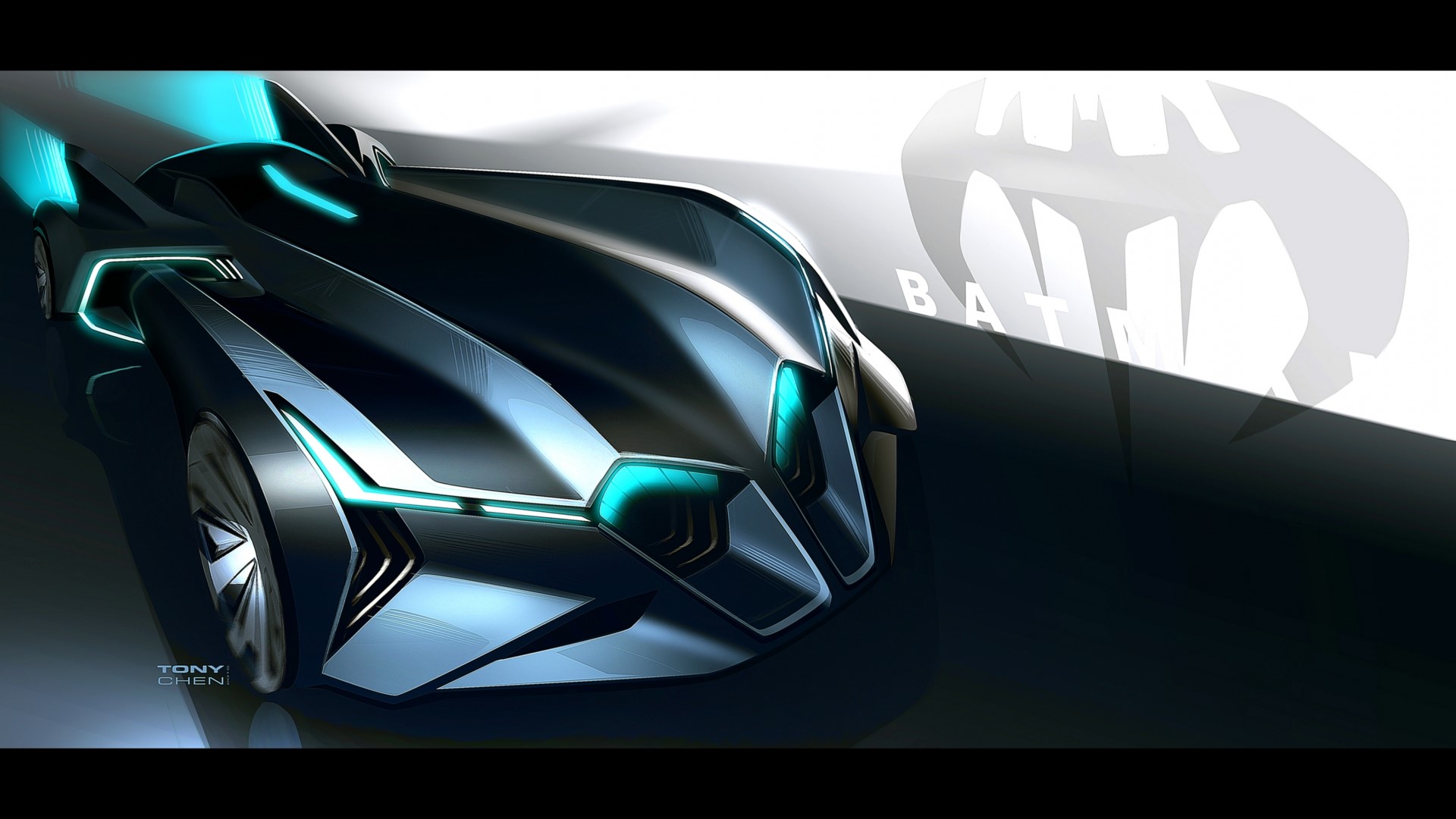 Concept art of a futuristic Batmobile HD Wallpaper