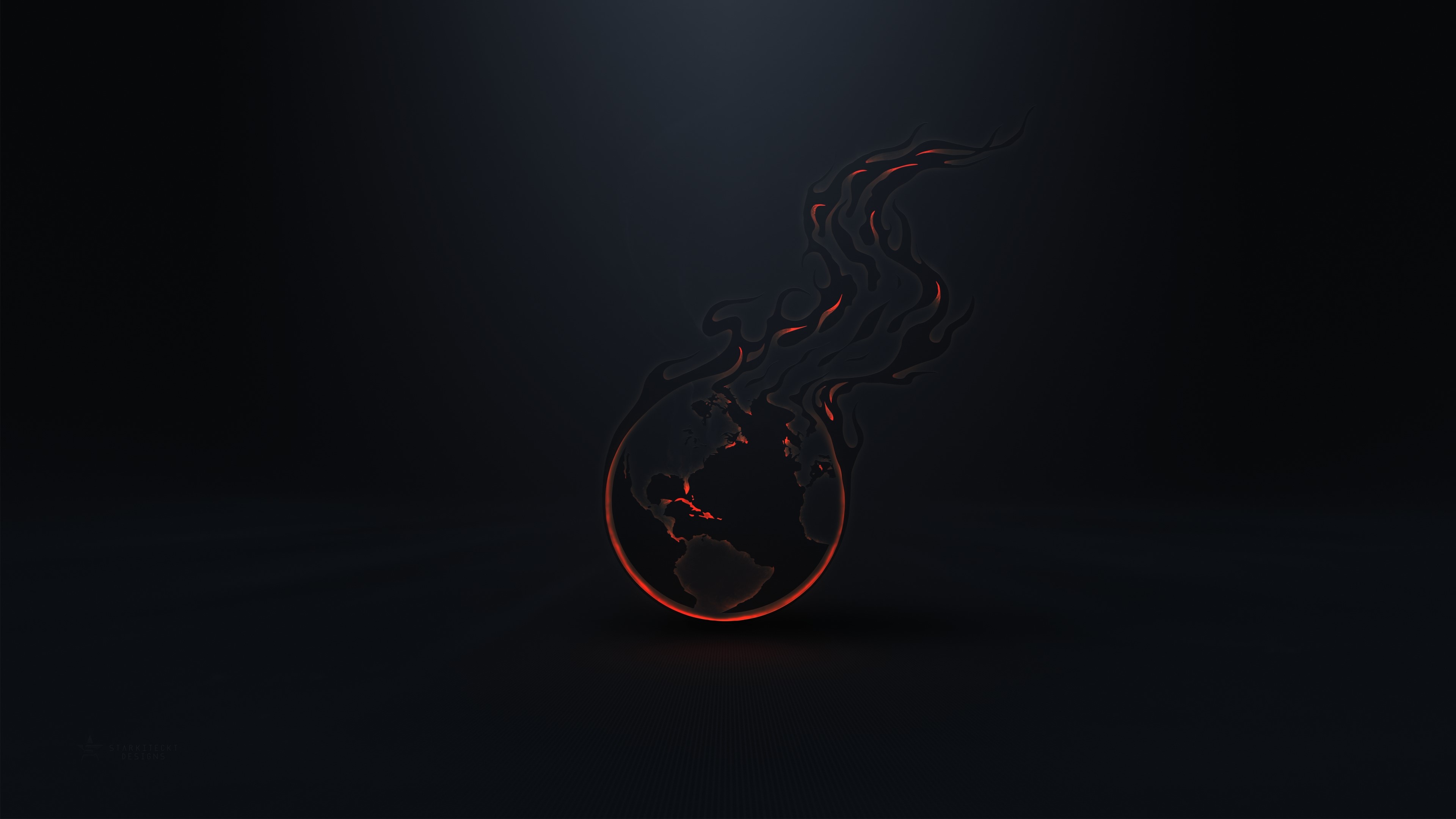4K Abstract Earth on Fire HD Wallpaper
