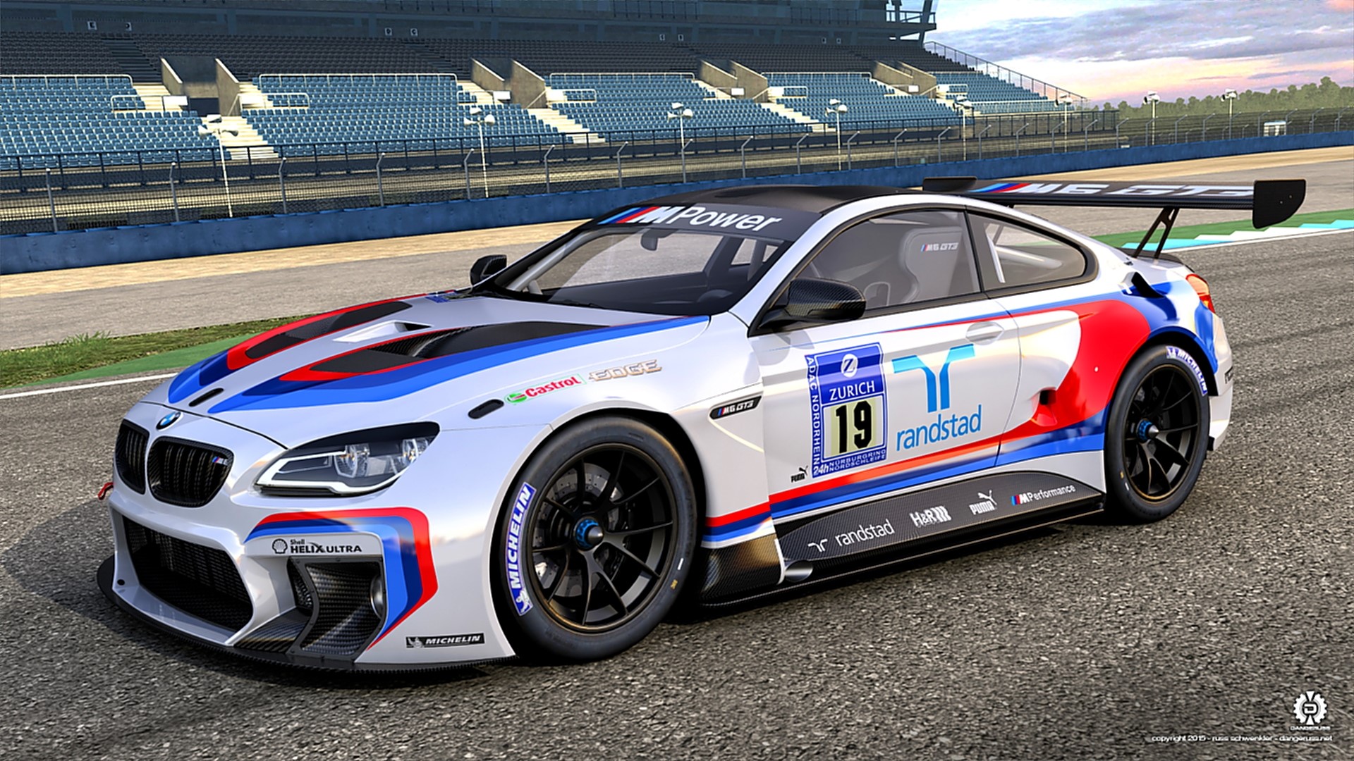 BMW M6 GT3 race car with racing livery HD Wallpaper