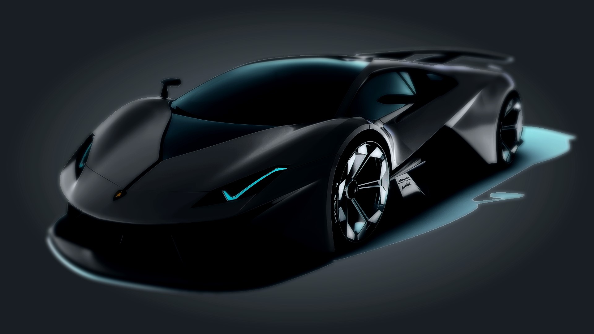 Black Lamborghini concept car HD Wallpaper