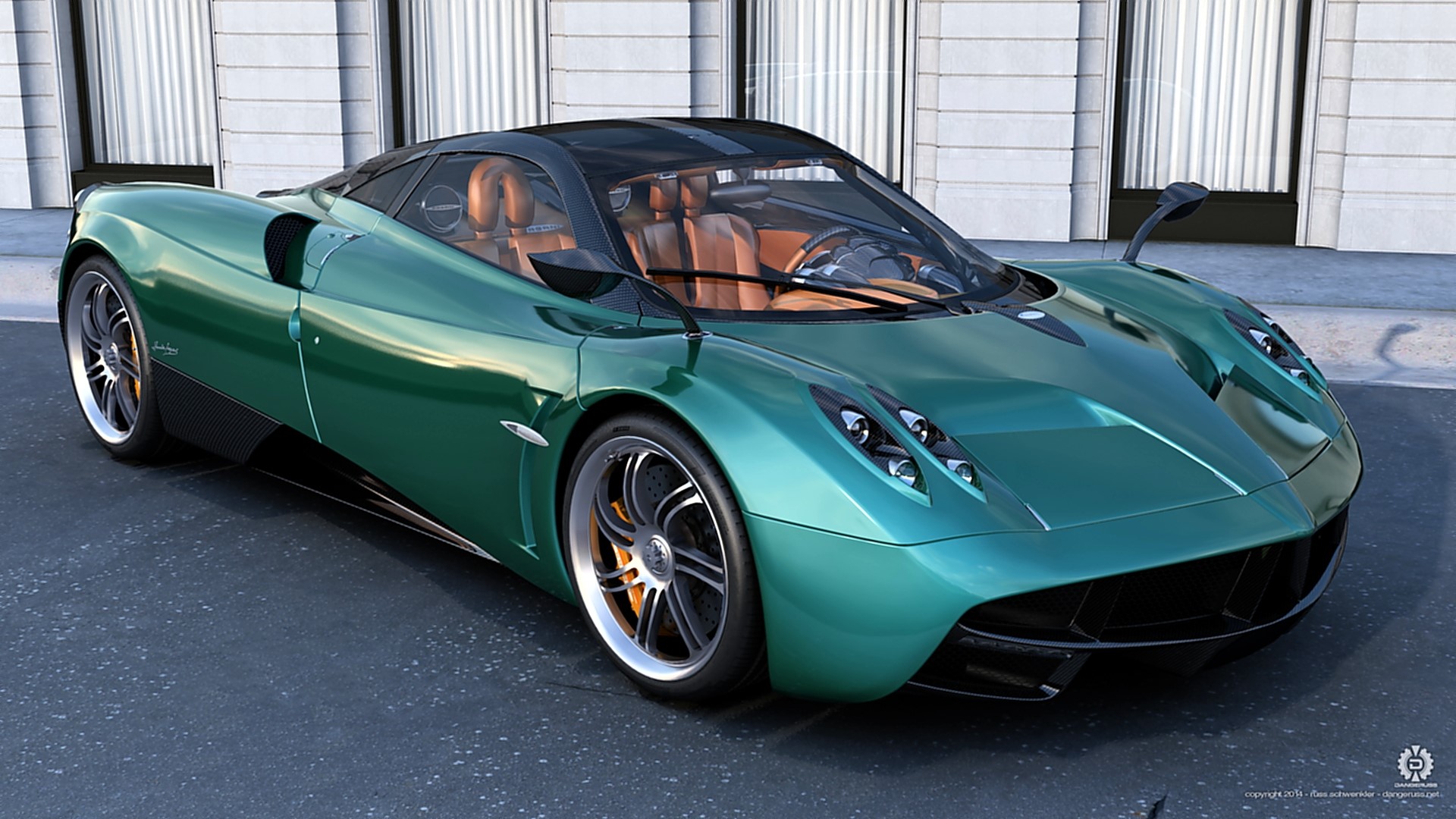 Green Pagani Huayra Roadster HD Wallpaper