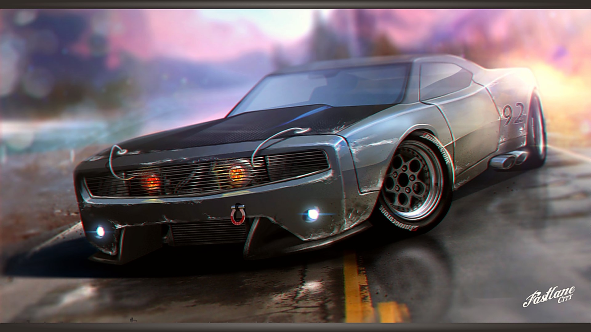 Customized race car with number 92 HD Wallpaper