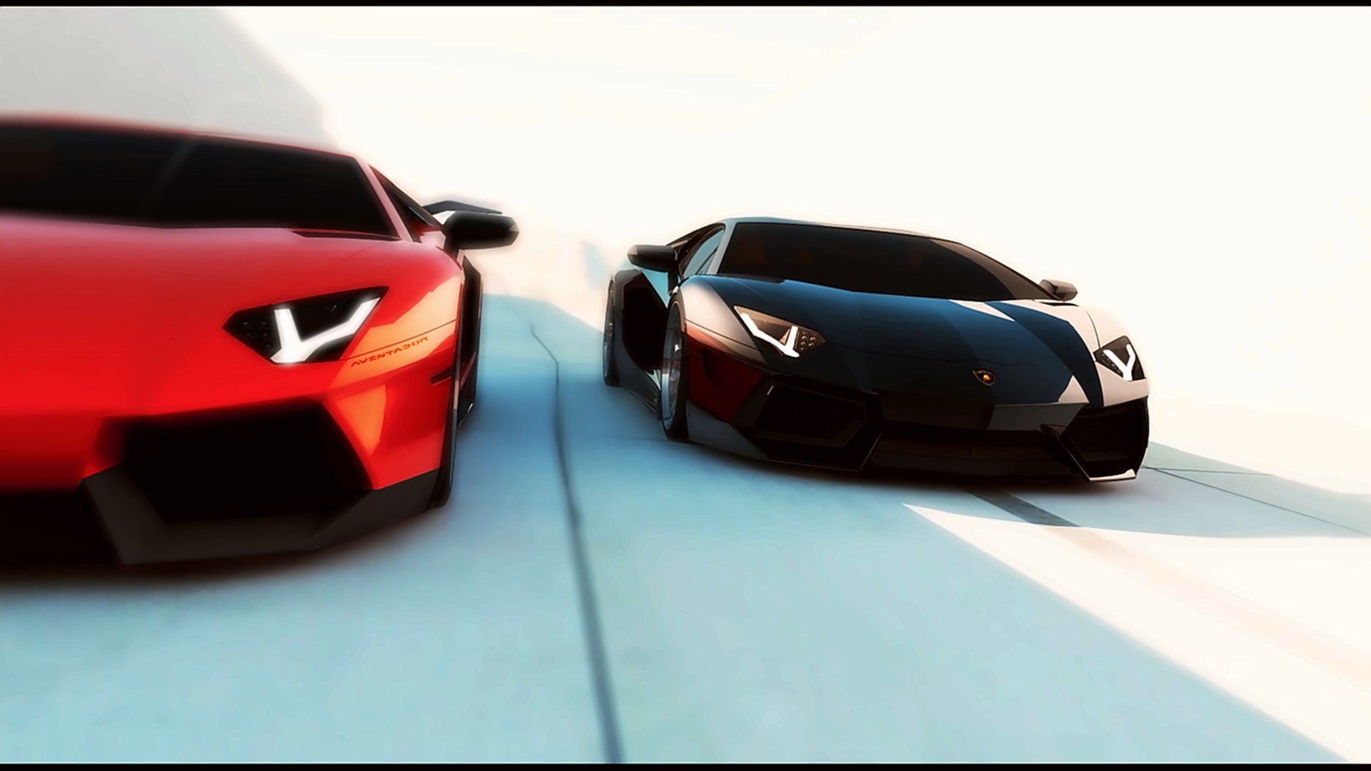 Red and Black Lamborghinis Aventador HD Wallpaper