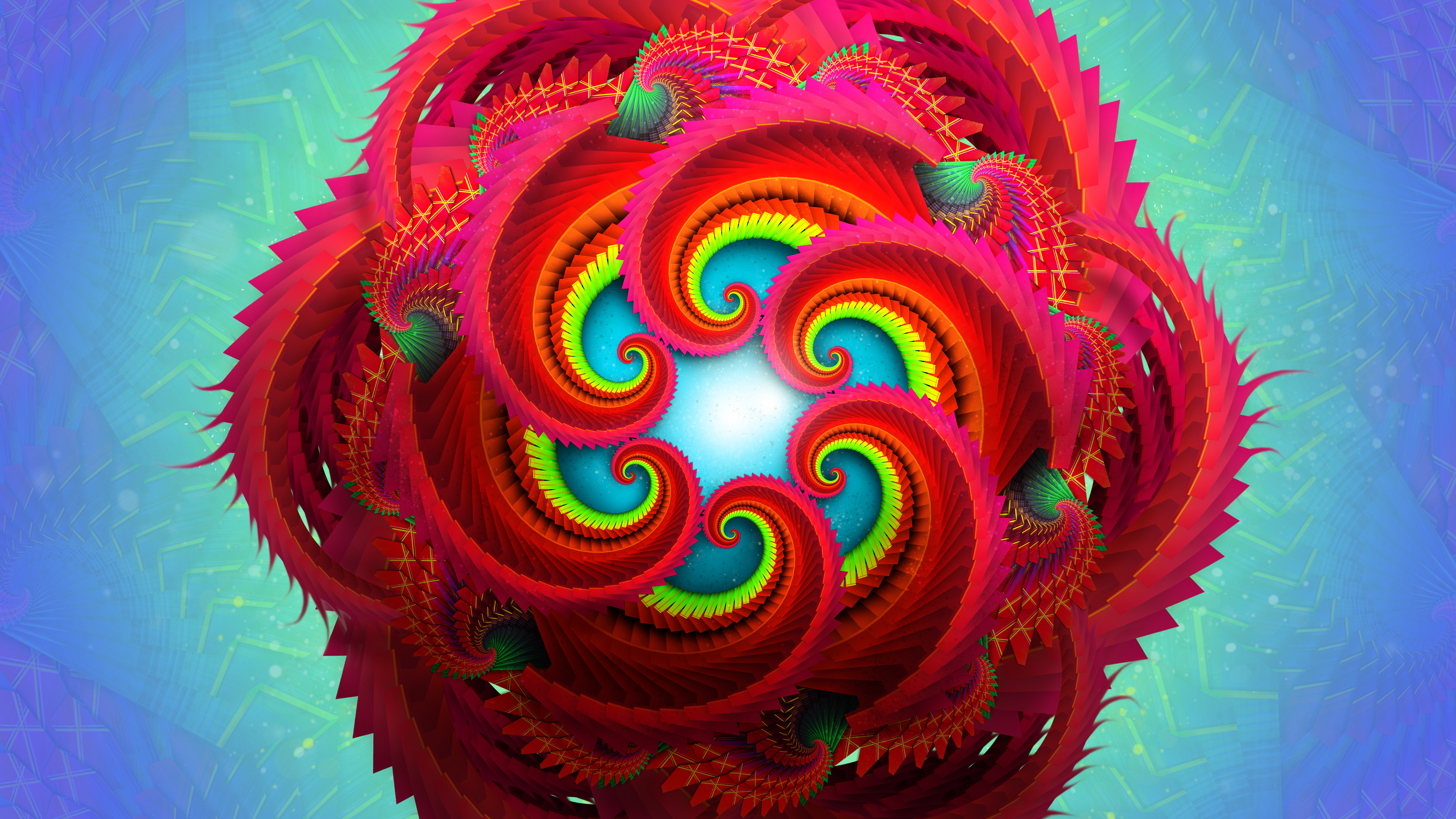4K Radial Fractal Bloom HD Wallpaper