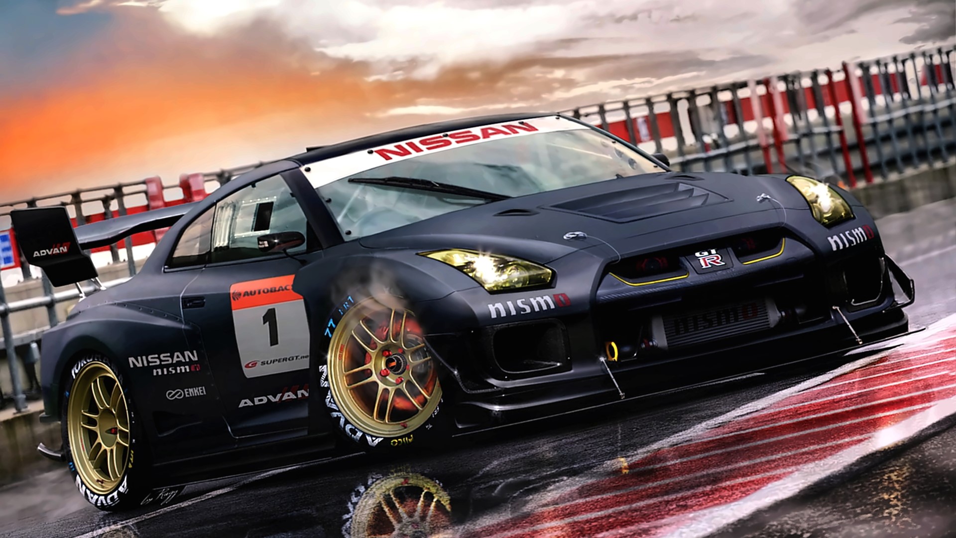 Nissan GT-R Nismo Race Car on Track HD Wallpaper