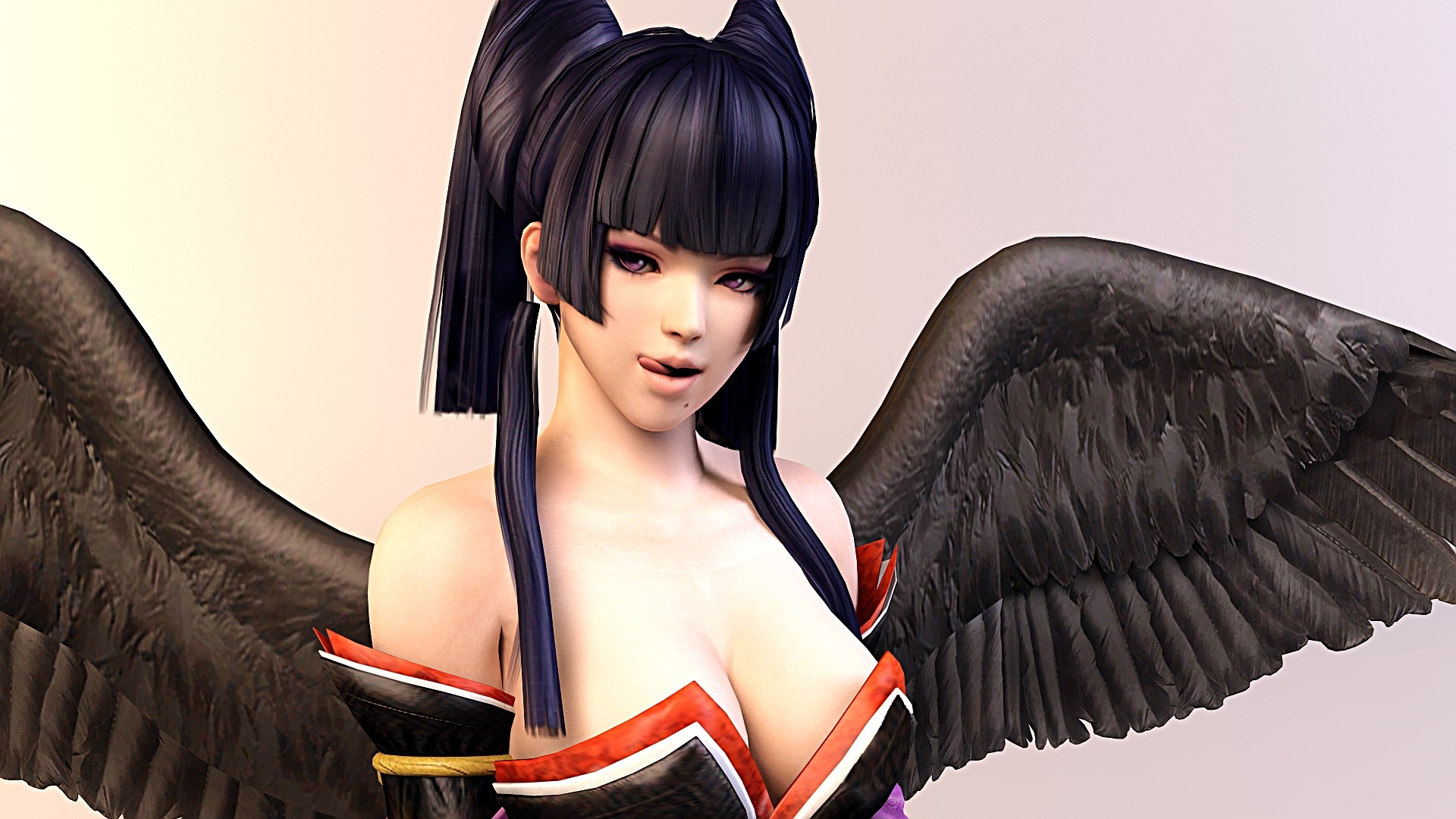 Angel with black wings HD Wallpaper